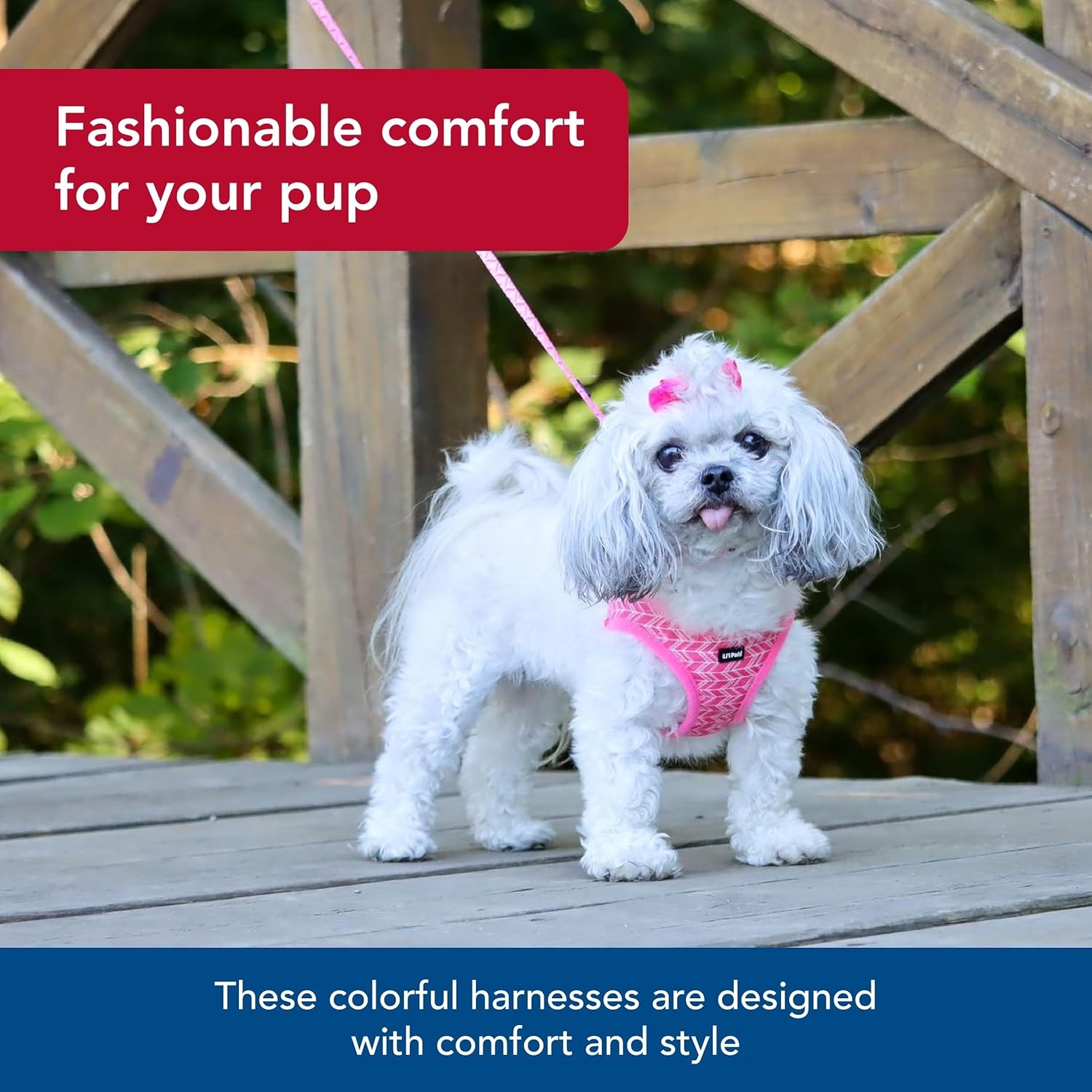 image:imageCoastal Lil Pals Canvas Dog Harness Teal and Grey Diamonds 38 x 1012Dog