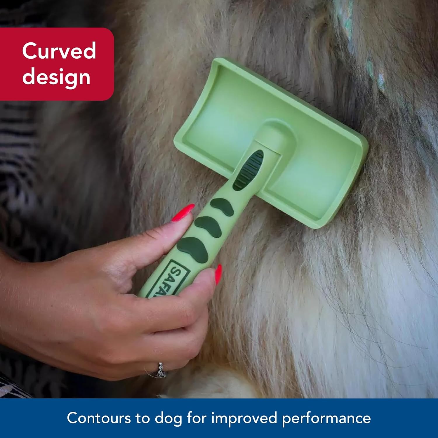 image:imageCoastal Pet Safari Curved Firm Slicker Brush with Coated Tips for Long Hair No Color Medium 65 L x 40625 WMedium 65 L x 40625 W