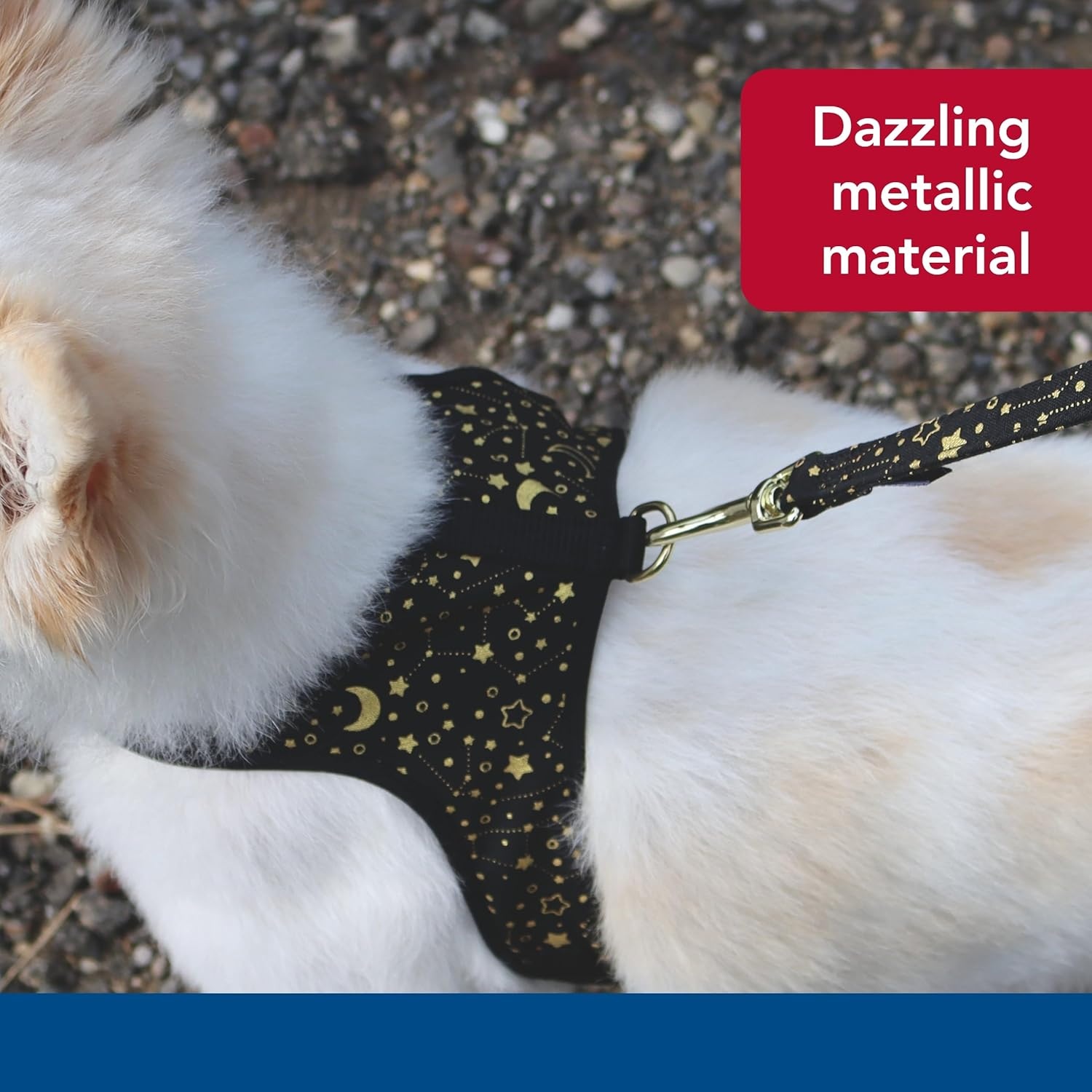 image:imageCoastal Pet Accent Metallic Adjustable Dog Harness Adjustable Fit for Comfort with Secure Metal Buckle Durable amp Lightweight Dog Harness Bright Black Galaxy Extra Small 58 x 1416