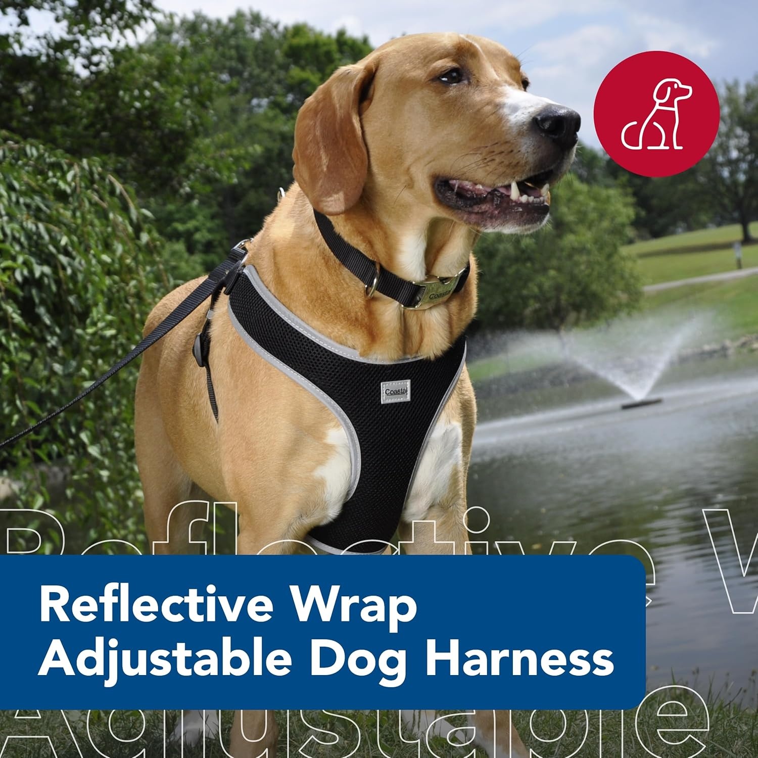 image:imageCoastal Pet Comfort Soft Reflective Wrap Adjustable Dog Harness NoPull Dog Harness for Small amp Large Dogs Purple 34 x 2029Blue Lime Orchid Pink