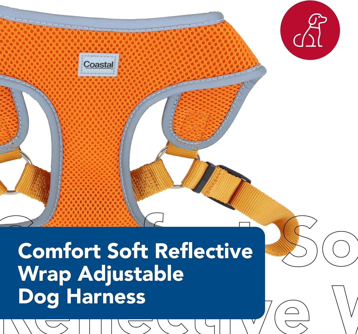 image:imageCoastal Pet Comfort Soft Reflective Wrap Adjustable Dog Harness NoPull Dog Harness for Small amp Large Dogs Purple 34 x 2029Pink