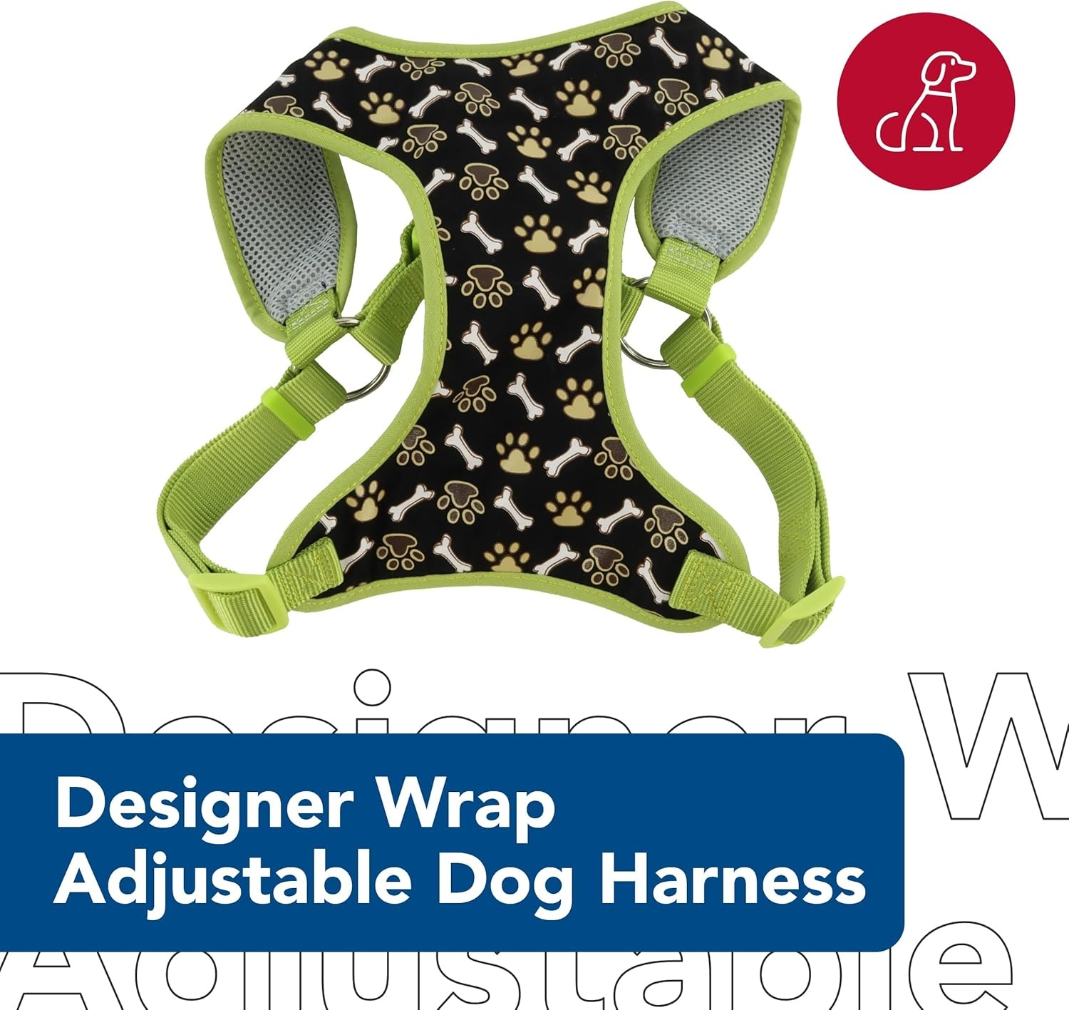 image:imageCoastal Pet Ribbon Designer Wrap Adjustable Dog Harness Large amp Small Dog Harness Breathable Mesh Harness for Dogs Pet Supplies for Dogs Red with Paws 38 x 14161619 Inch Pack of 1