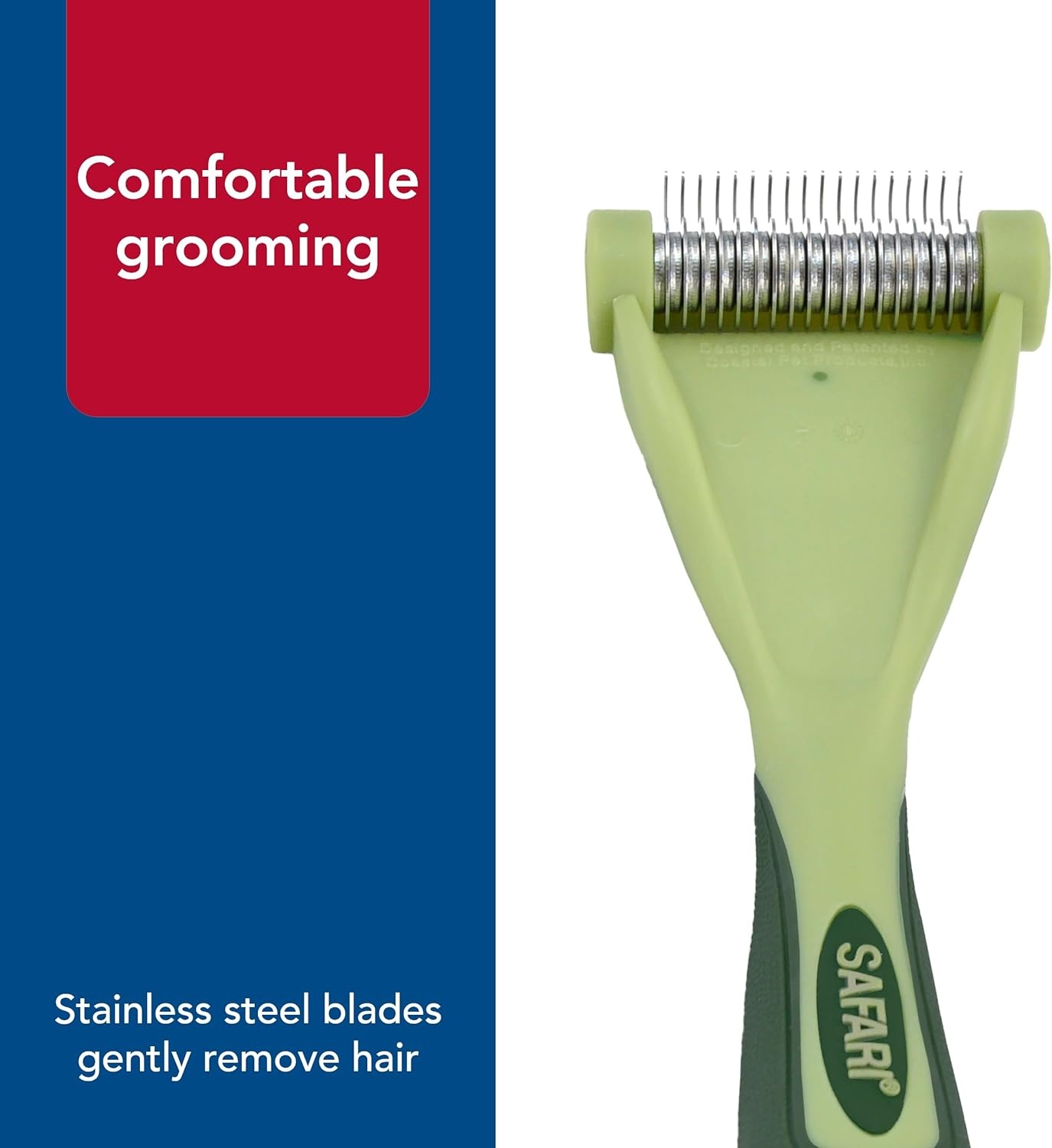 image:imageCoastal Pet Safari Shed Magic DeShedding Tool Long Hair Grooming Brush With Metal Comb for CatsLong Hair