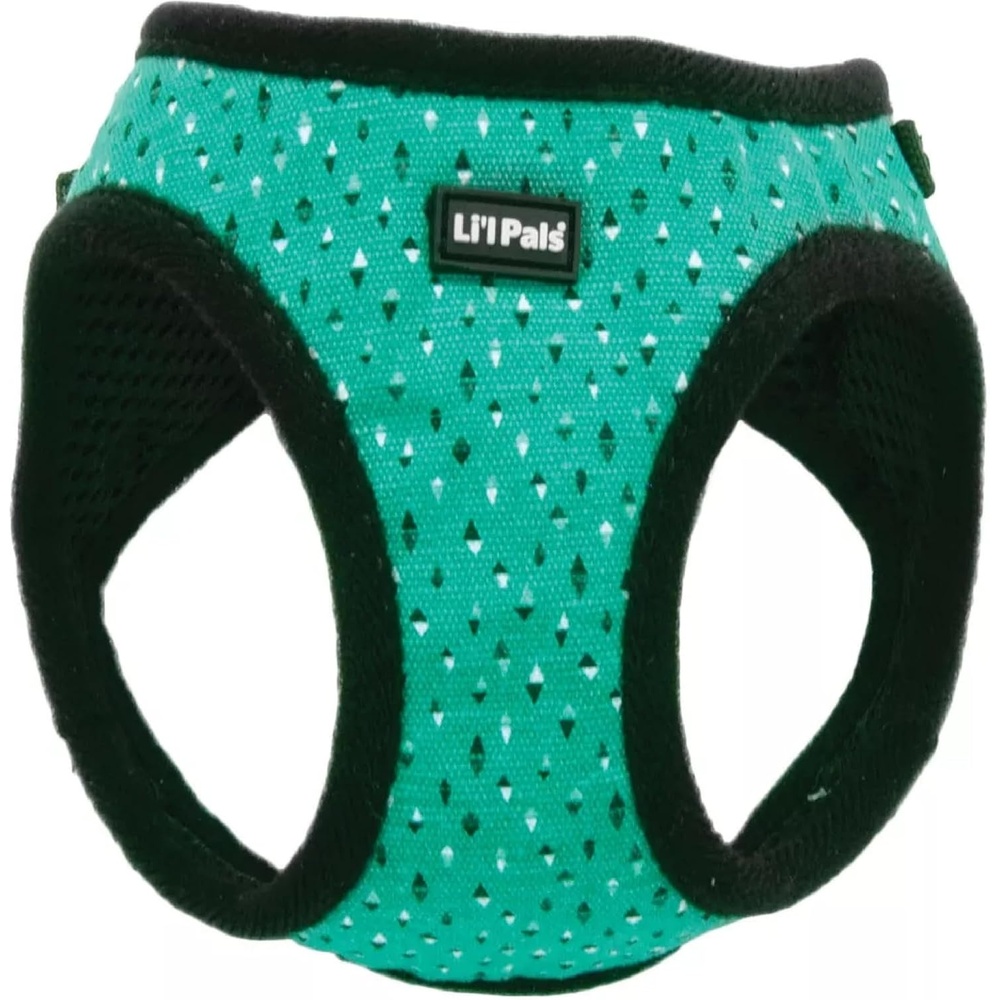 image:imageCoastal Lil Pals Canvas Dog Harness Teal and Grey Diamonds 38 x 1012Dog