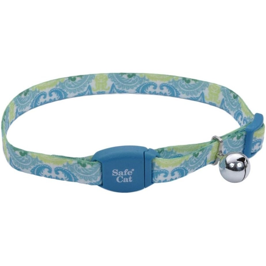 image:imageCoastal Pet Safe Cat Fashion Breakaway Cat Collar with Magnetic Buckle and Bell Golden Kaleidoscope Print 38 x 812Teal Peacock