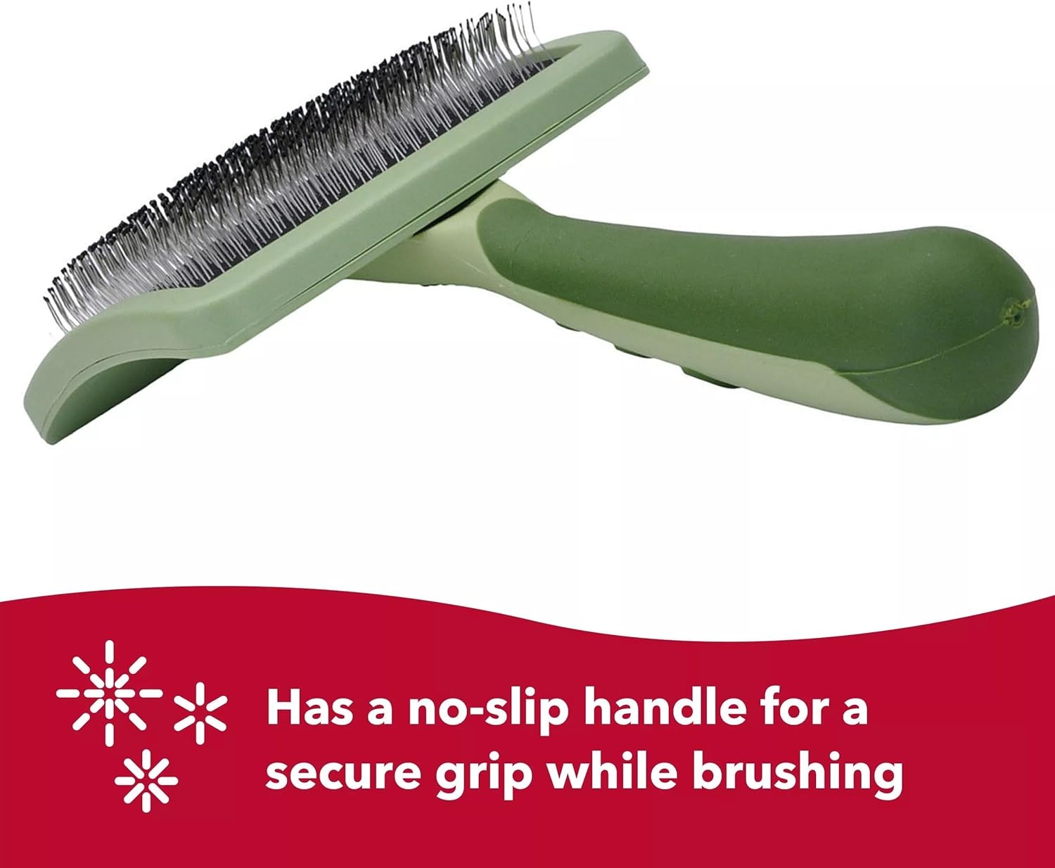 image:imageCoastal Dog Slicker Brush Green Grooming amp Shedding Brush for Dogs of All Hair Types Curved Design for Easy Detangling NonSlip Handle 675 x 425green