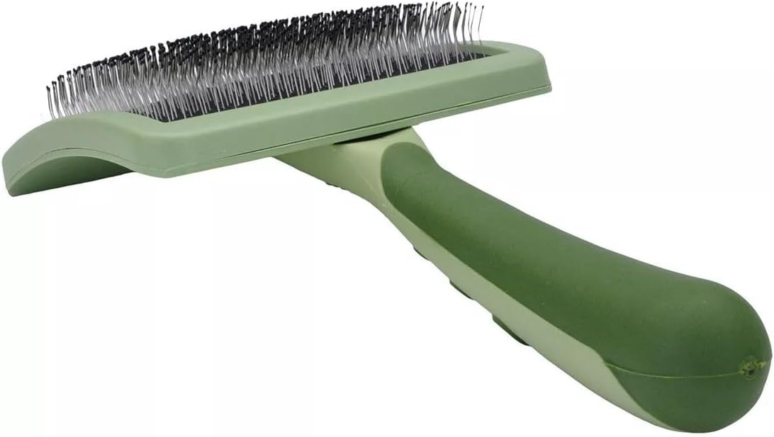 image:imageCoastal Dog Slicker Brush Green Grooming amp Shedding Brush for Dogs of All Hair Types Curved Design for Easy Detangling NonSlip Handle 675 x 425green