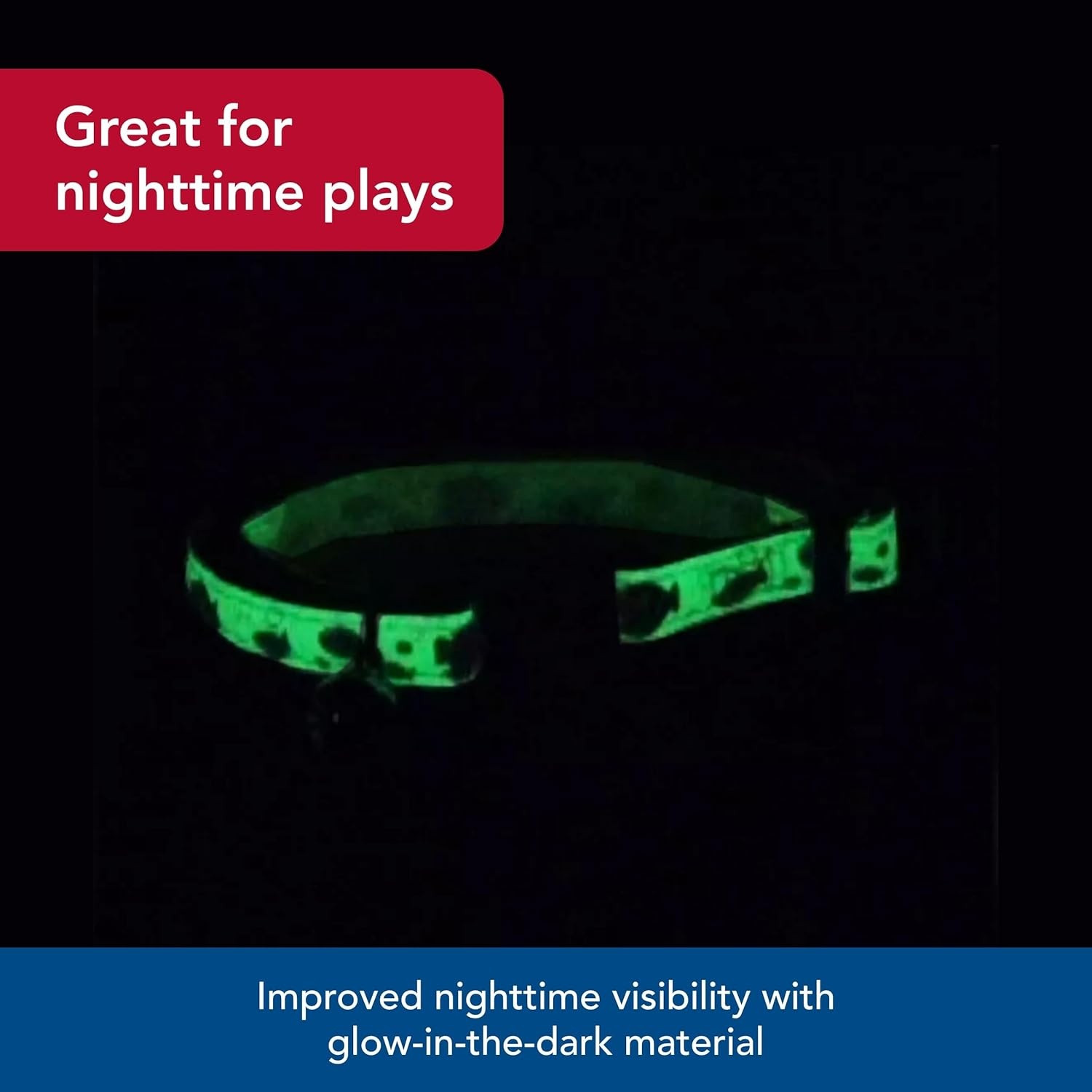 image:imageCoastal Pet Safe Cat Glow in the Dark Adjustable Breakaway Collar Glowing Blue Fish Print 38 x 812Glowing Blue Fish