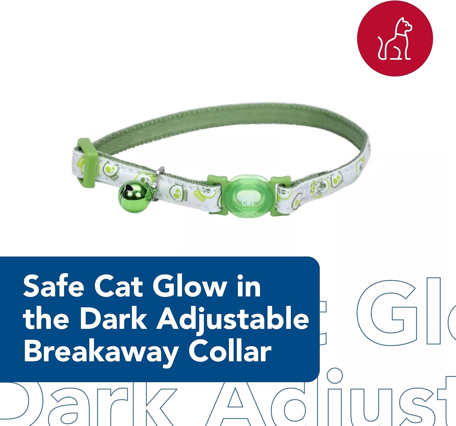 image:imageCoastal Pet Safe Cat Glow in the Dark Adjustable Breakaway Collar Glowing Blue Fish Print 38 x 812Glowing Lime Skulls