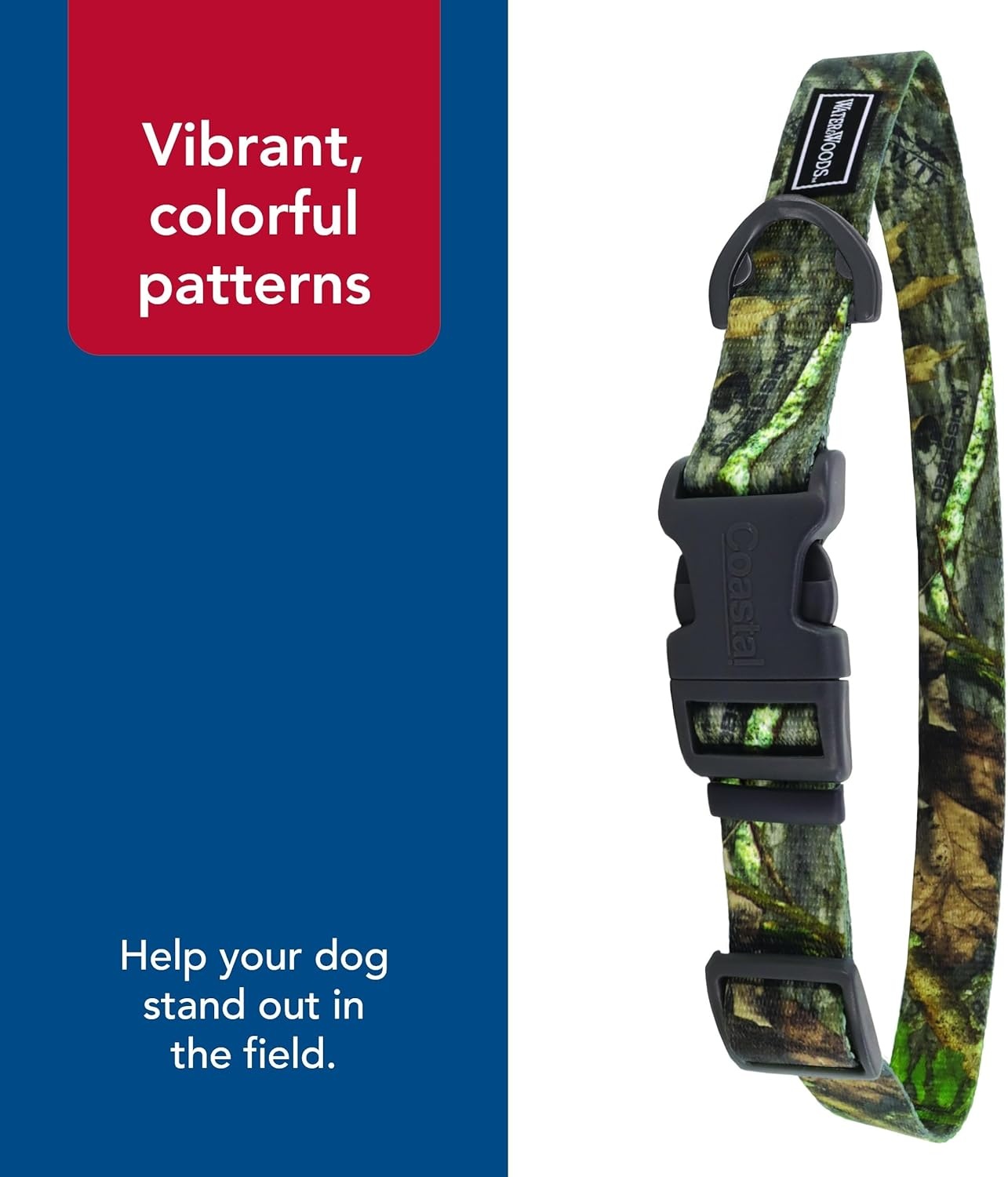 image:imageCoastal Pet Water amp Woods Adjustable Dog Collar Durable Dog Collar with Curved Snap Lock Buckle Patterned Collar for Dog Stylish amp Adjustable Safety Orange Medium 1 x 1420NWTF Obsession
