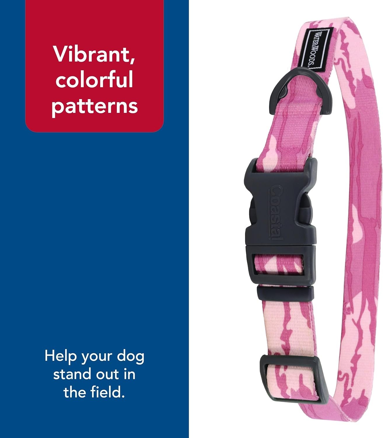 image:imageCoastal Pet Water amp Woods Adjustable Dog Collar Durable Dog Collar with Curved Snap Lock Buckle Patterned Collar for Dog Stylish amp Adjustable Safety Orange Medium 1 x 1420Bottomland Pink