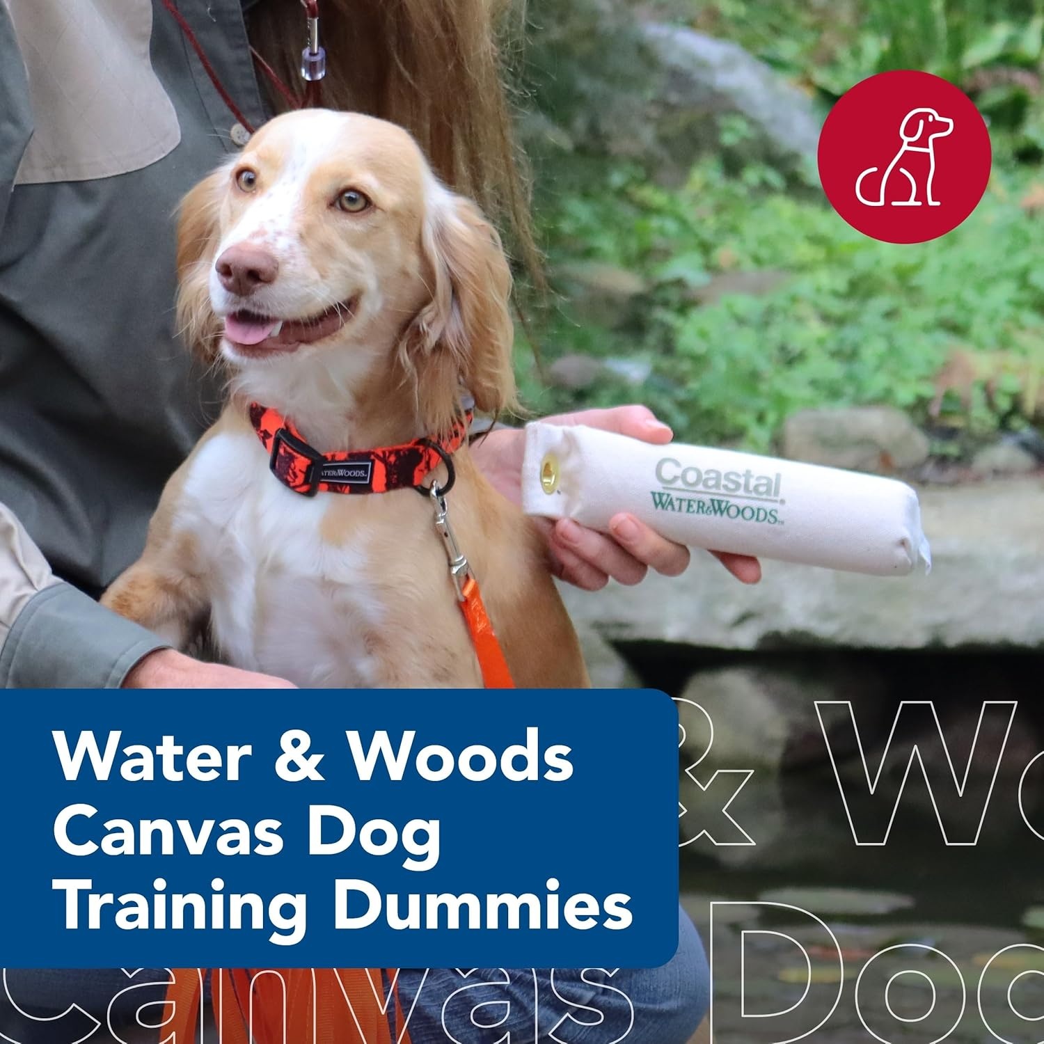 image:imageCoastal Pet Water amp Woods Canvas Dog Training Dummies Pet Improves Dog Hunting Skills Durable Canvas Material Safe Training Tool Natural 3 x 12Natural