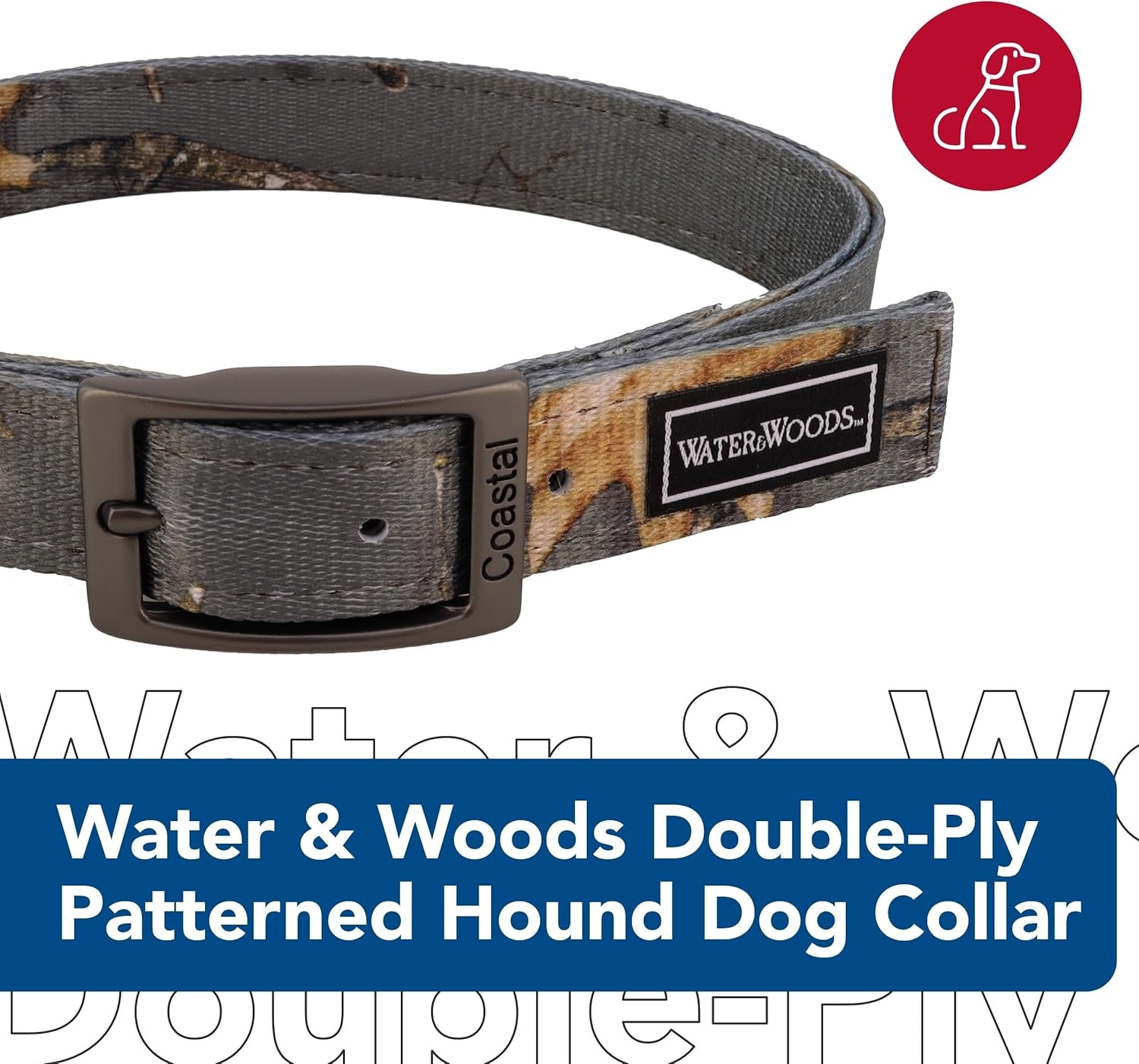 image:imageCoastal Pet Water amp Woods DoublePly Dog Collar Durable Comfortable Adjustable Buckle Shadow Grass Blades Pattern Medium 1 x 20Country Roots Evergreen