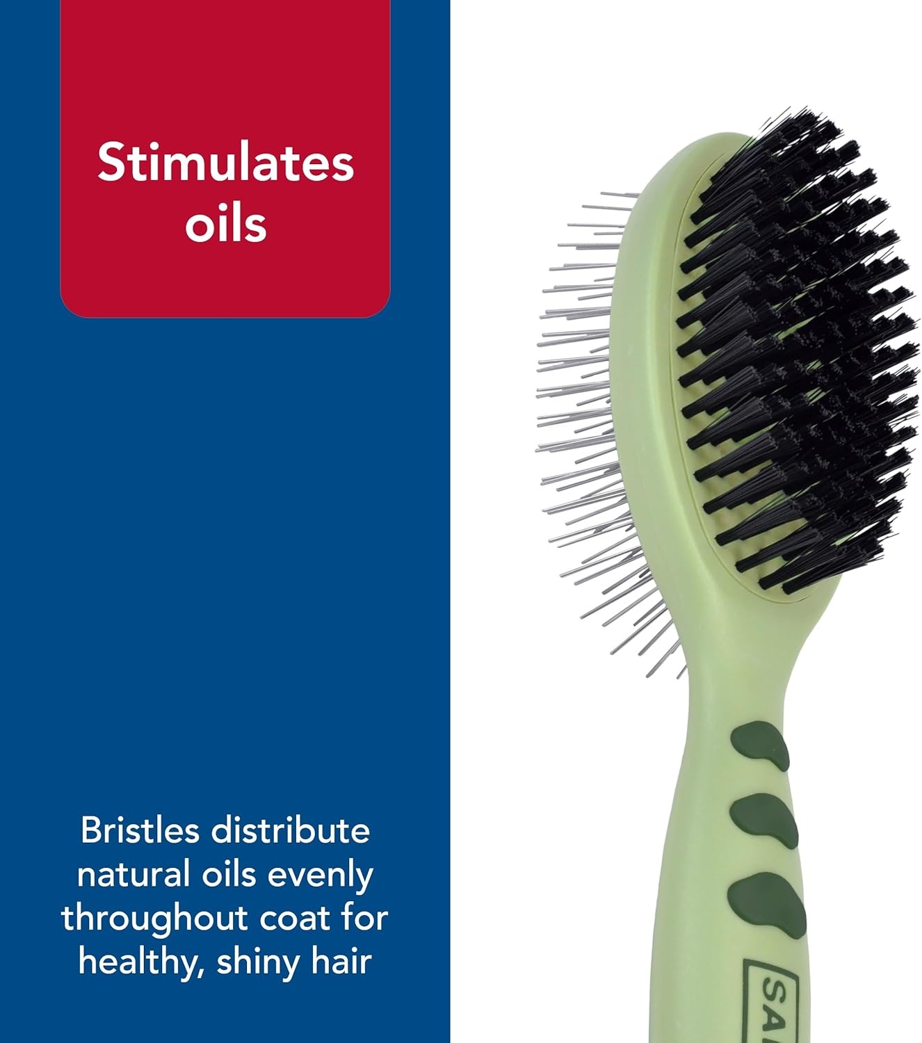 image:imageCoastal Pet Safari 2in1 Wire and Bristle Combo Brush with Plastic Handle MultiDog Household Brush for Short and Long Hair LargeLarge