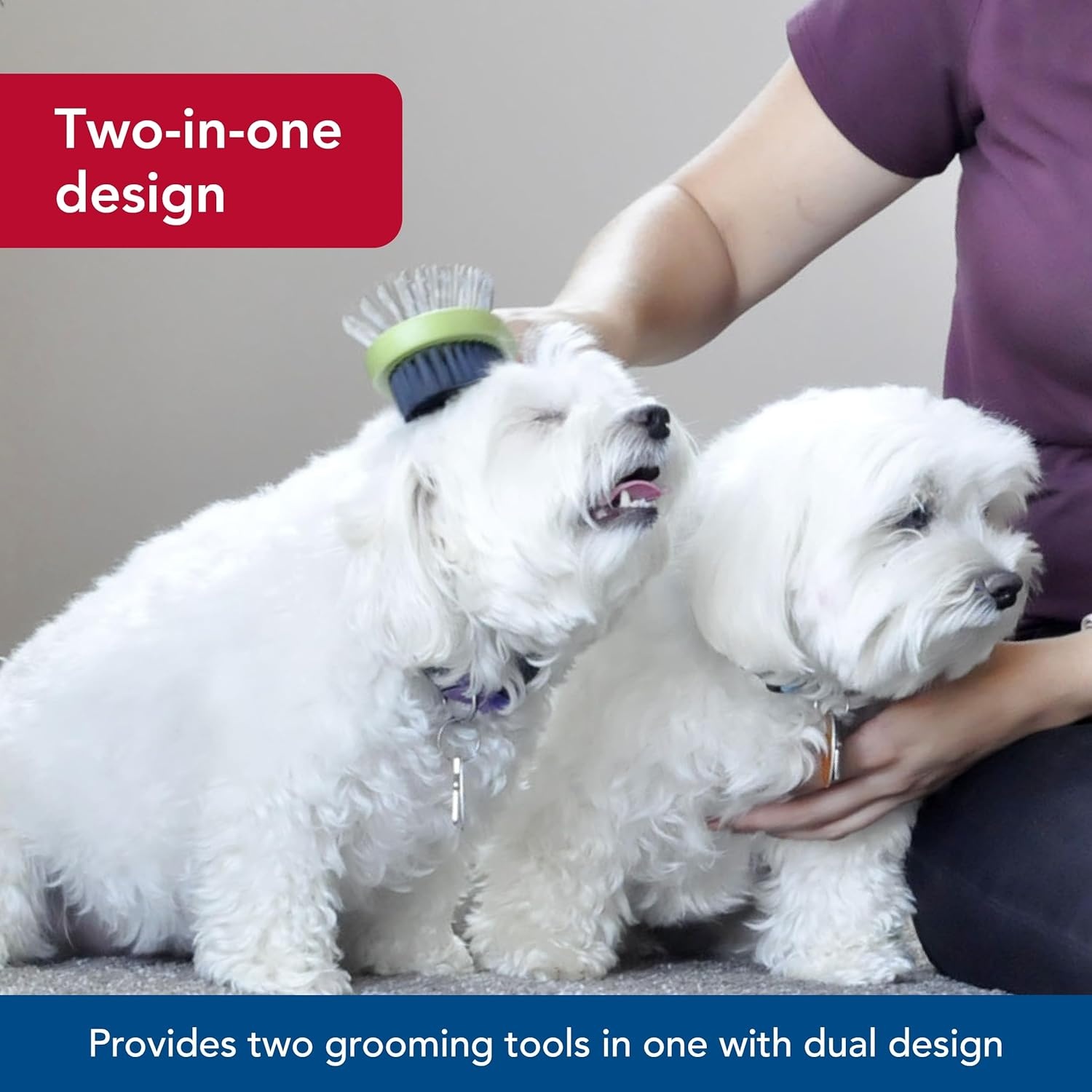 image:imageCoastal Pet Safari 2in1 Wire and Bristle Combo Brush with Plastic Handle MultiDog Household Brush for Short and Long Hair LargeLarge