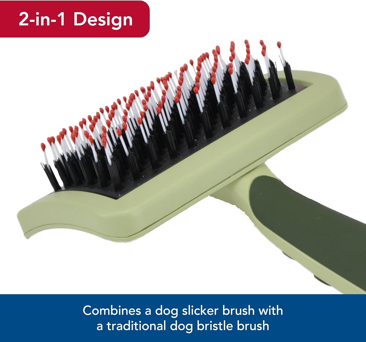 image:imageCoastal Pet Safari Complete Dog Brush 2in1 Design Dog Slicker Brush with Grooming Bristles Detangling amp Dematting Dog Brush One Size