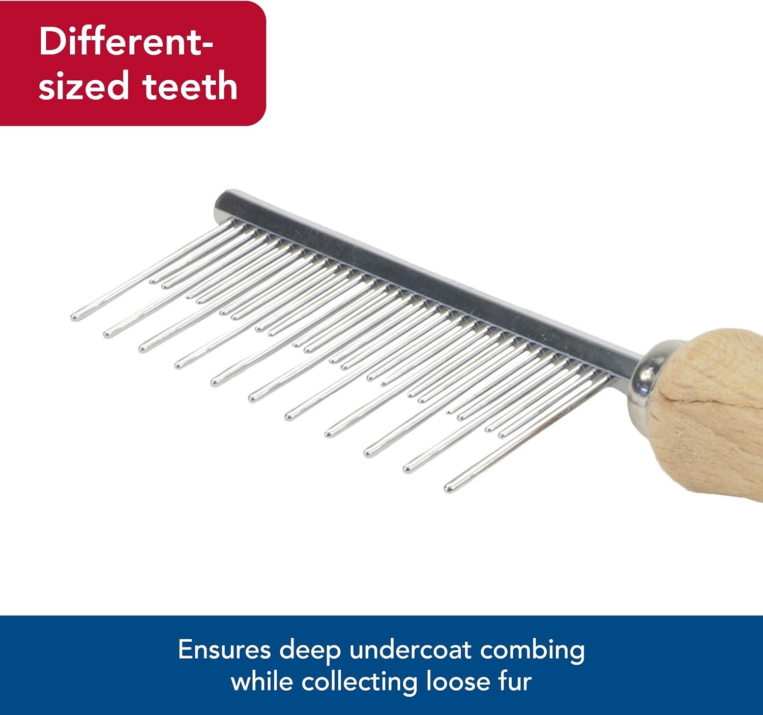 image:imageCoastal Pet Safari Dog Shedding Combs Dog Shedding Brush for Dogs with Short and Long Hair Different Sized Teeth for Undercoat Rake 7 x 1