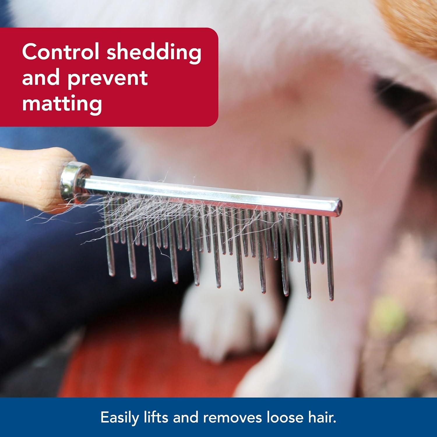 image:imageCoastal Pet Safari Dog Shedding Combs Dog Shedding Brush for Dogs with Short and Long Hair Different Sized Teeth for Undercoat Rake 7 x 157 x 15 Pack of 1