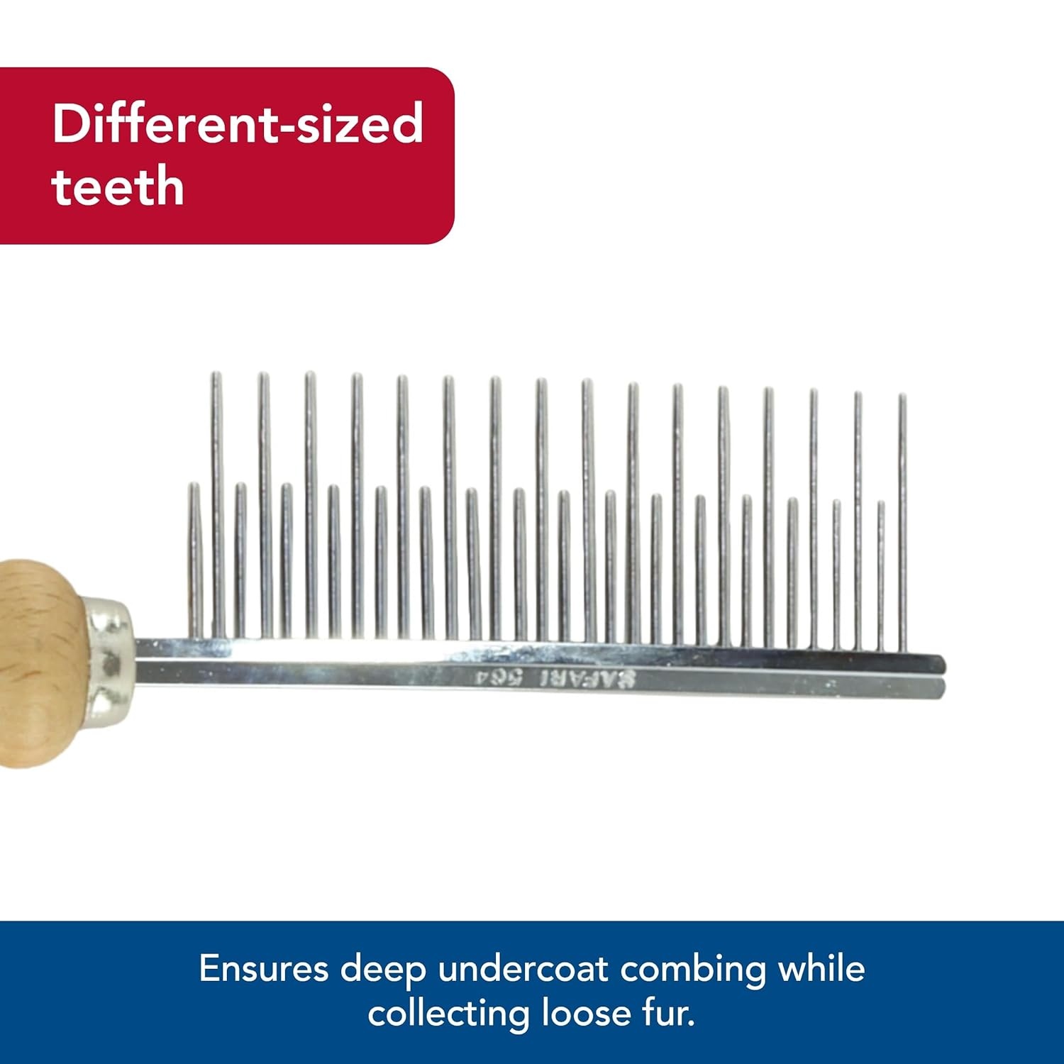 image:imageCoastal Pet Safari Dog Shedding Combs Dog Shedding Brush for Dogs with Short and Long Hair Different Sized Teeth for Undercoat Rake 7 x 157 x 15 Pack of 1