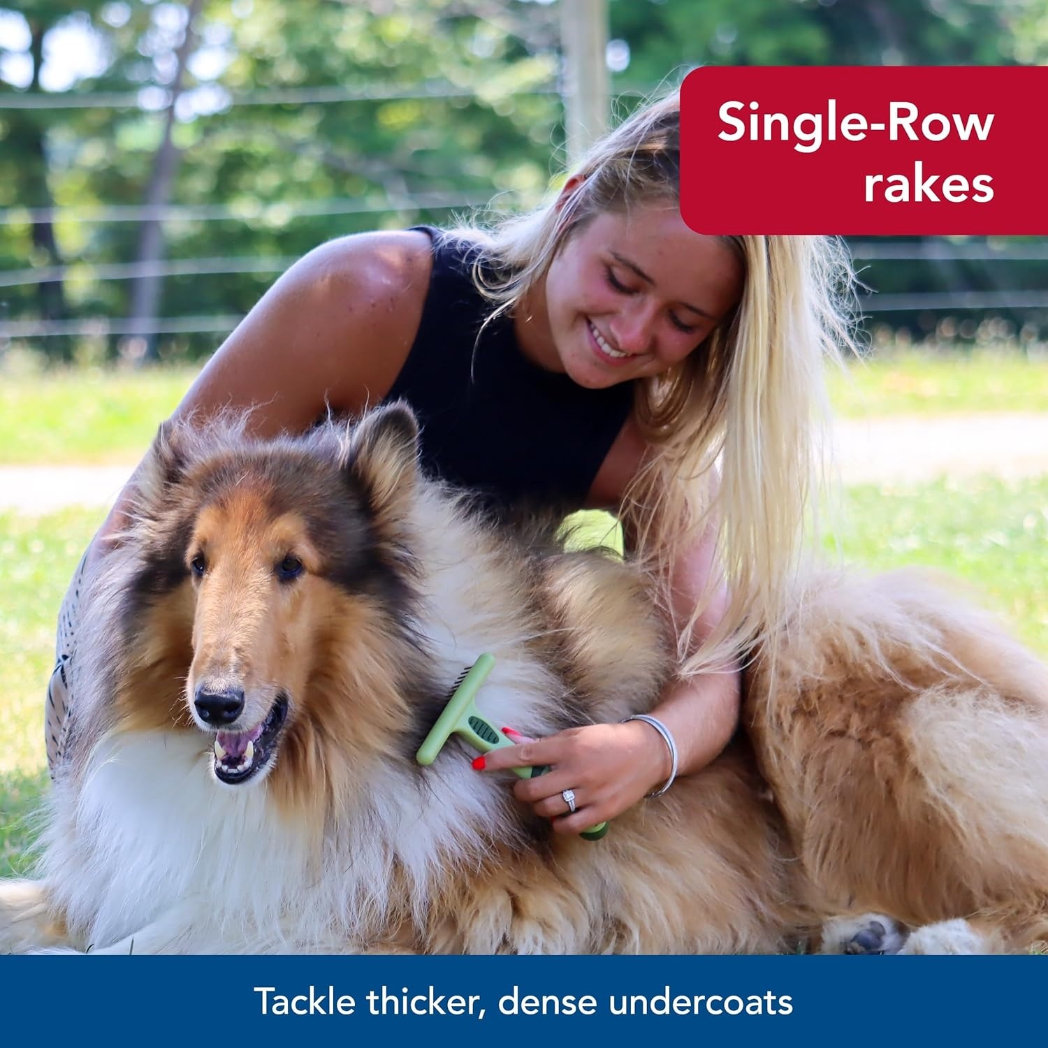 image:imageCoastal Pet Safari Double Row Undercoat Rake Gentle Dematting and Deshedding Grooming Comb for DogsSingle Row