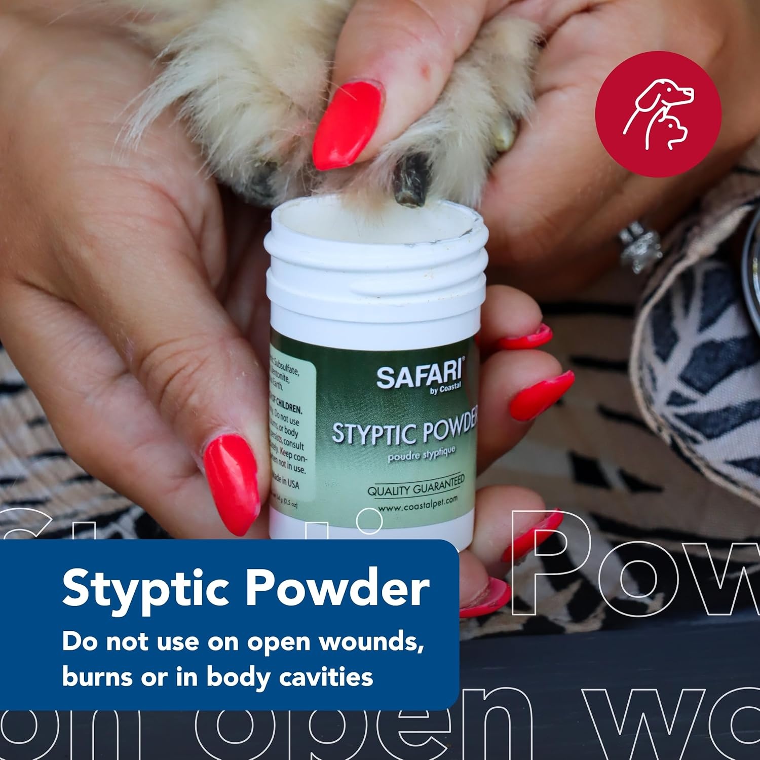 image:imageCoastal Pet Safari Pet Styptic Powder Blood Clotting Powder for Pet and Dog First Aid Kit and Grooming One Size