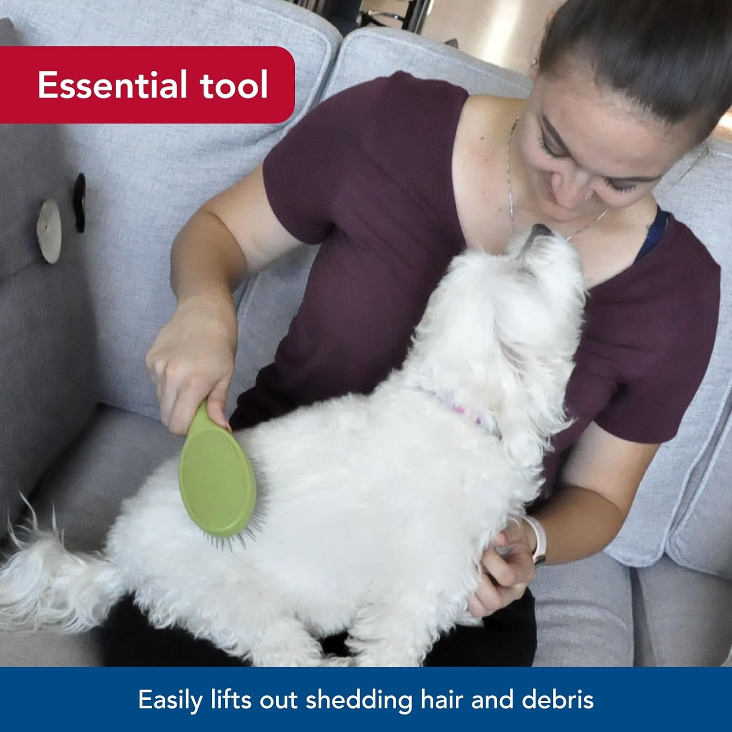 image:imageCoastal Pet Safari Wire Pin Brush NoSlip Plastic Handle for Short and Long Pet Hair 925 x 25 Compatible Grooming ToolLarge