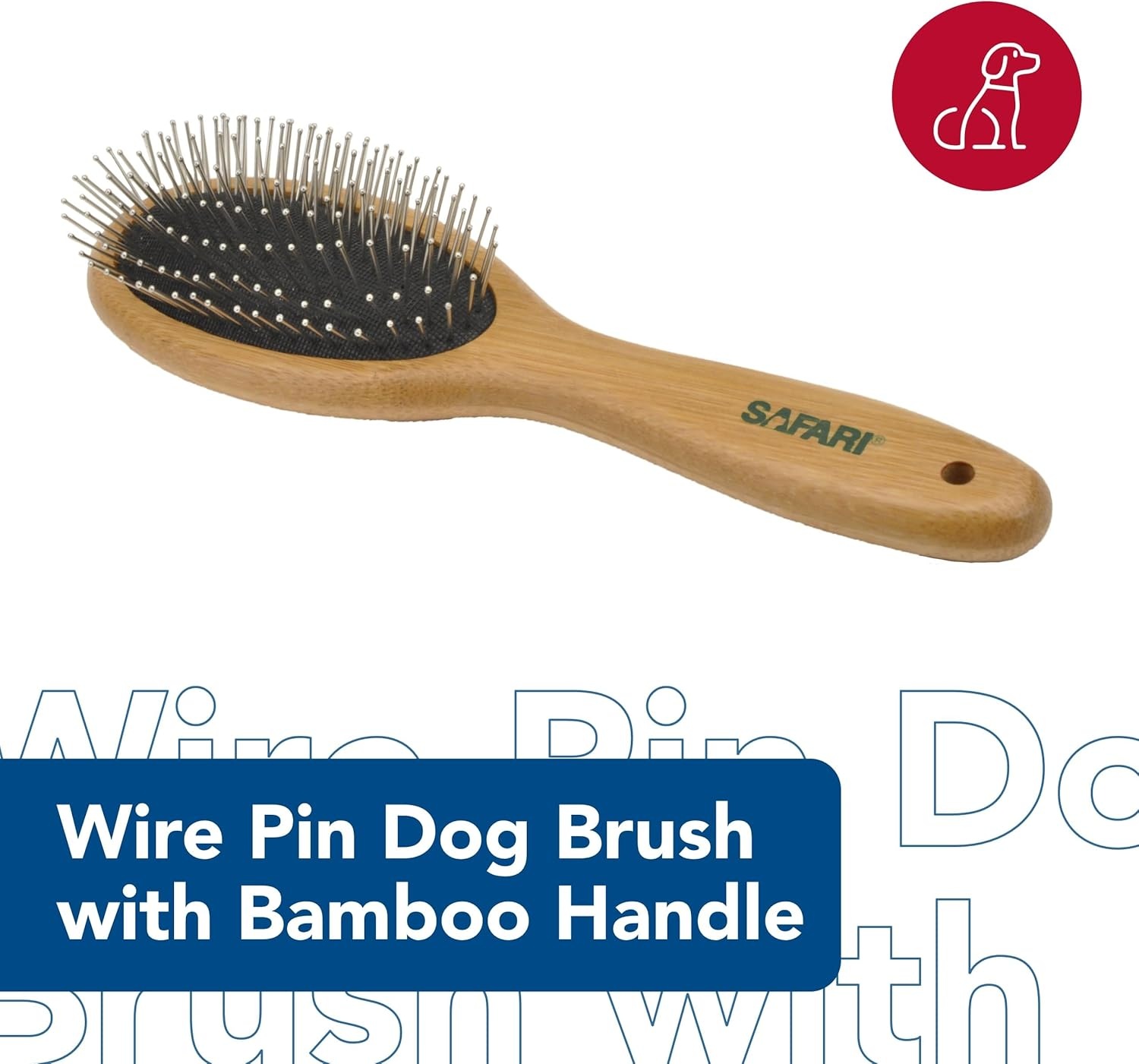 image:imageCoastal Pet Safari Wire Pin Dog Brush with Bamboo Handle Large General Dog Grooming Brush for Short and Long Hair EcoFriendly HandleLarge