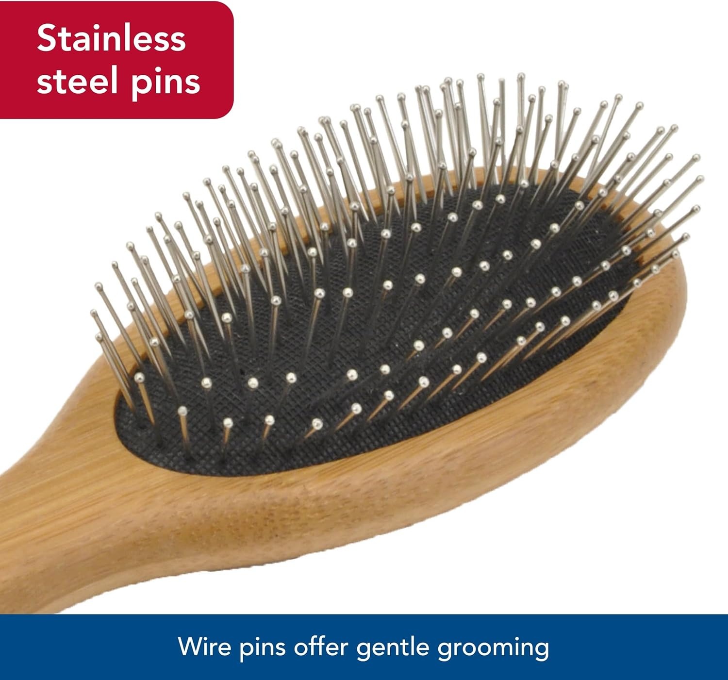 image:imageCoastal Pet Safari Wire Pin Dog Brush with Bamboo Handle Large General Dog Grooming Brush for Short and Long Hair EcoFriendly HandleLarge