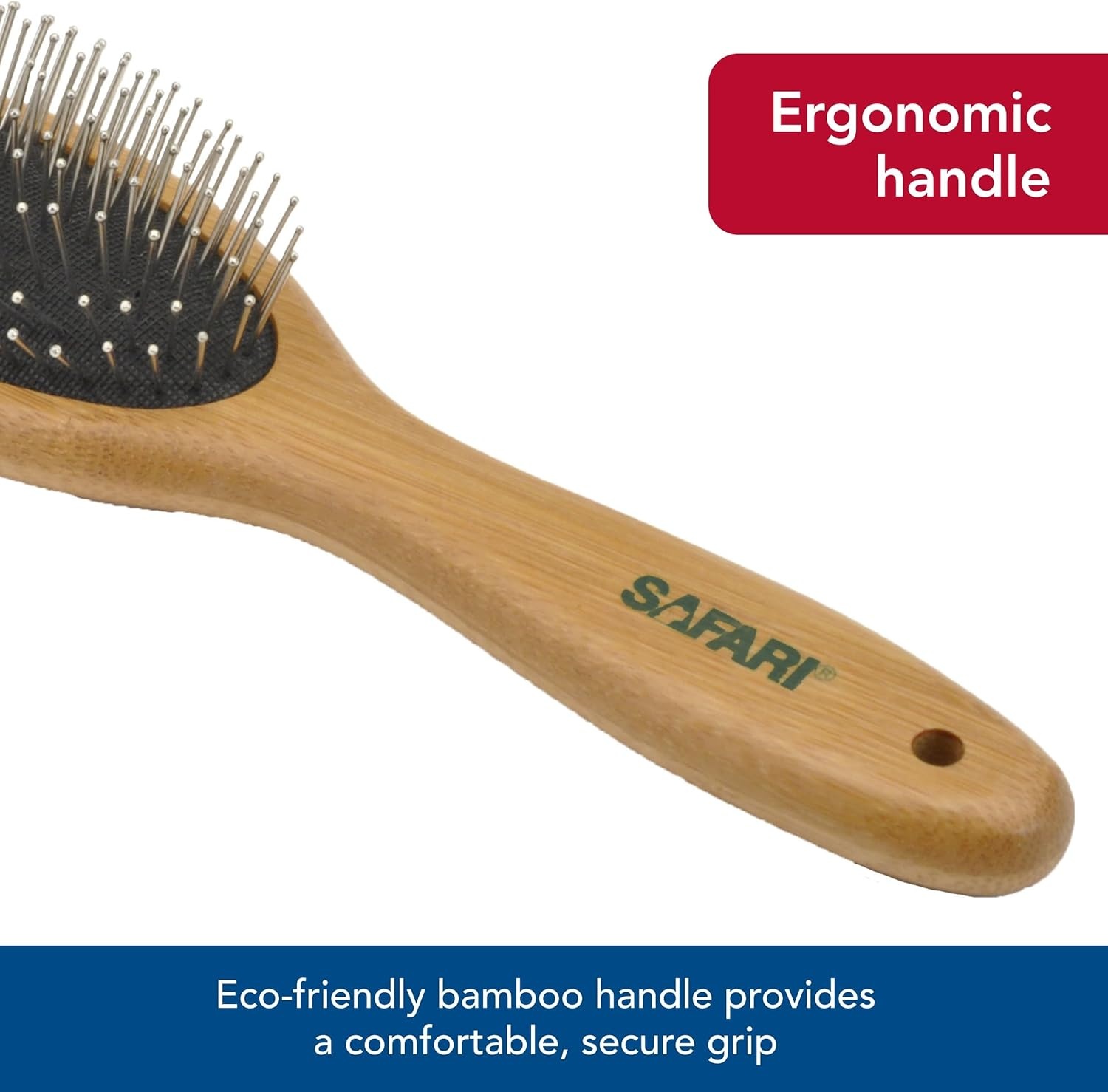 image:imageCoastal Pet Safari Wire Pin Dog Brush with Bamboo Handle Large General Dog Grooming Brush for Short and Long Hair EcoFriendly HandleLarge