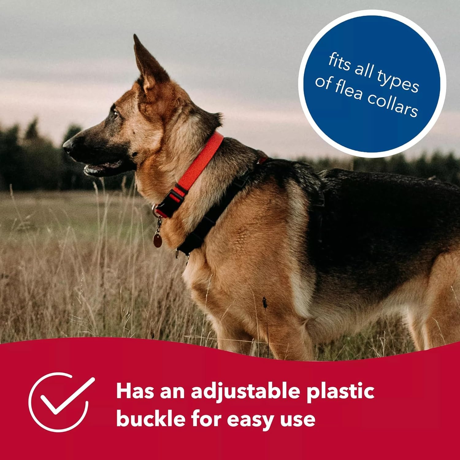 image:imageCoastal Pet SecureAway Collar Protector for Flea Collars Adjustable pet Accessory Protective Flea Collar for Dogs amp Puppy Red 58 x 1014multicolor