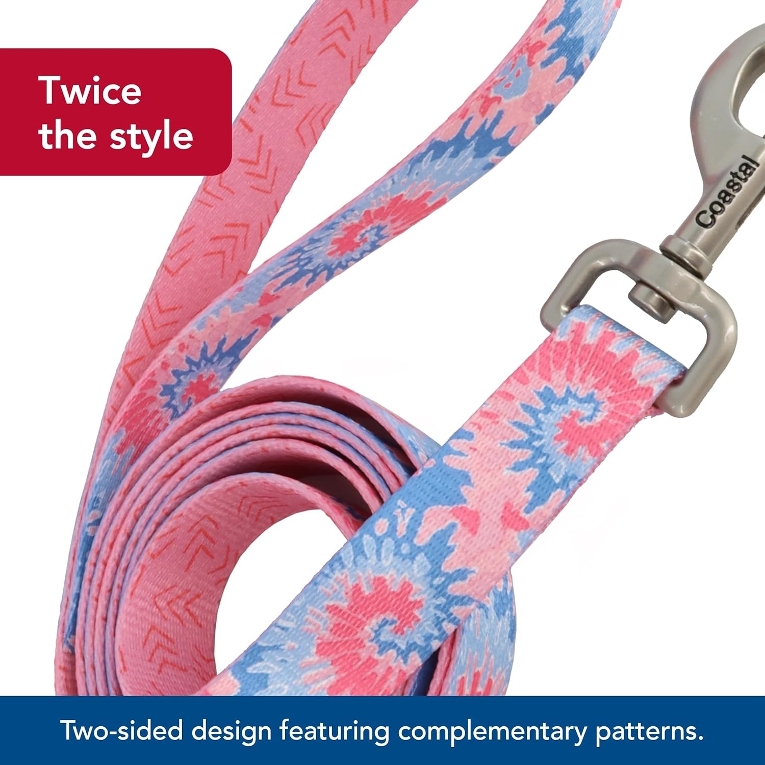 image:imageCoastal Pet Sublime Dog Leash Dog Walking Leash Fashionable DualPattern Design with Colorful amp Trendy Pattern Sunflower with Green Argyle 1 x 6Pink Tie Dye with Pink Arrows