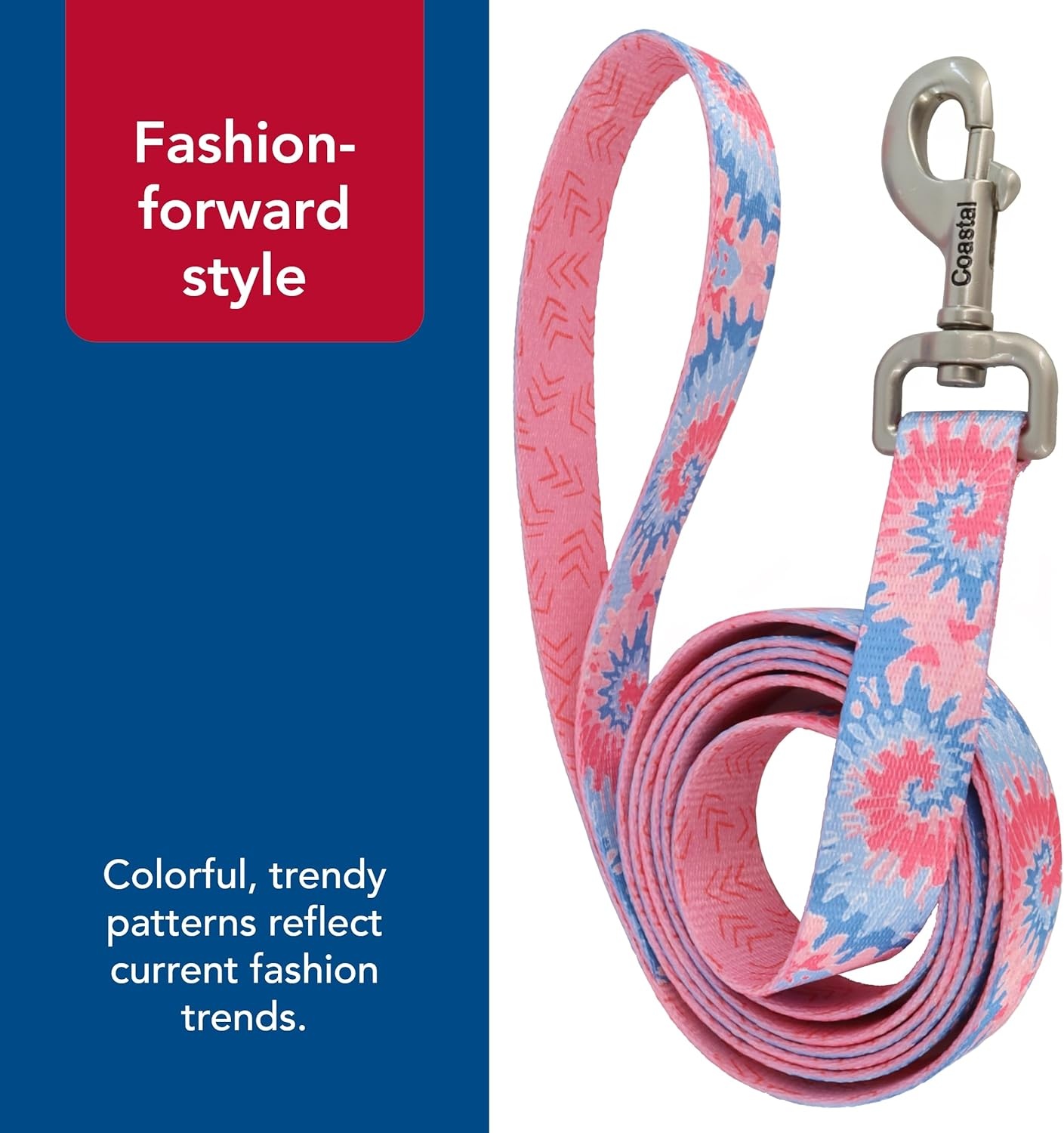 image:imageCoastal Pet Sublime Dog Leash Dog Walking Leash Fashionable DualPattern Design with Colorful amp Trendy Pattern Sunflower with Green Argyle 1 x 6Pink Tie Dye with Pink Arrows