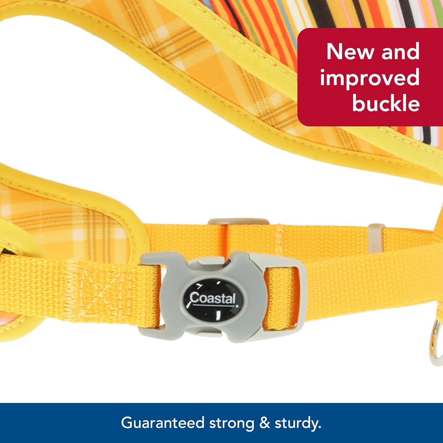 image:imageCoastal Pet Sublime Reversible Dog Harness Adjustable Fit with Easy Overhead Application Exceptional Durability Sublime Stripe with Gold Plaid XX Small 58 x 14 16