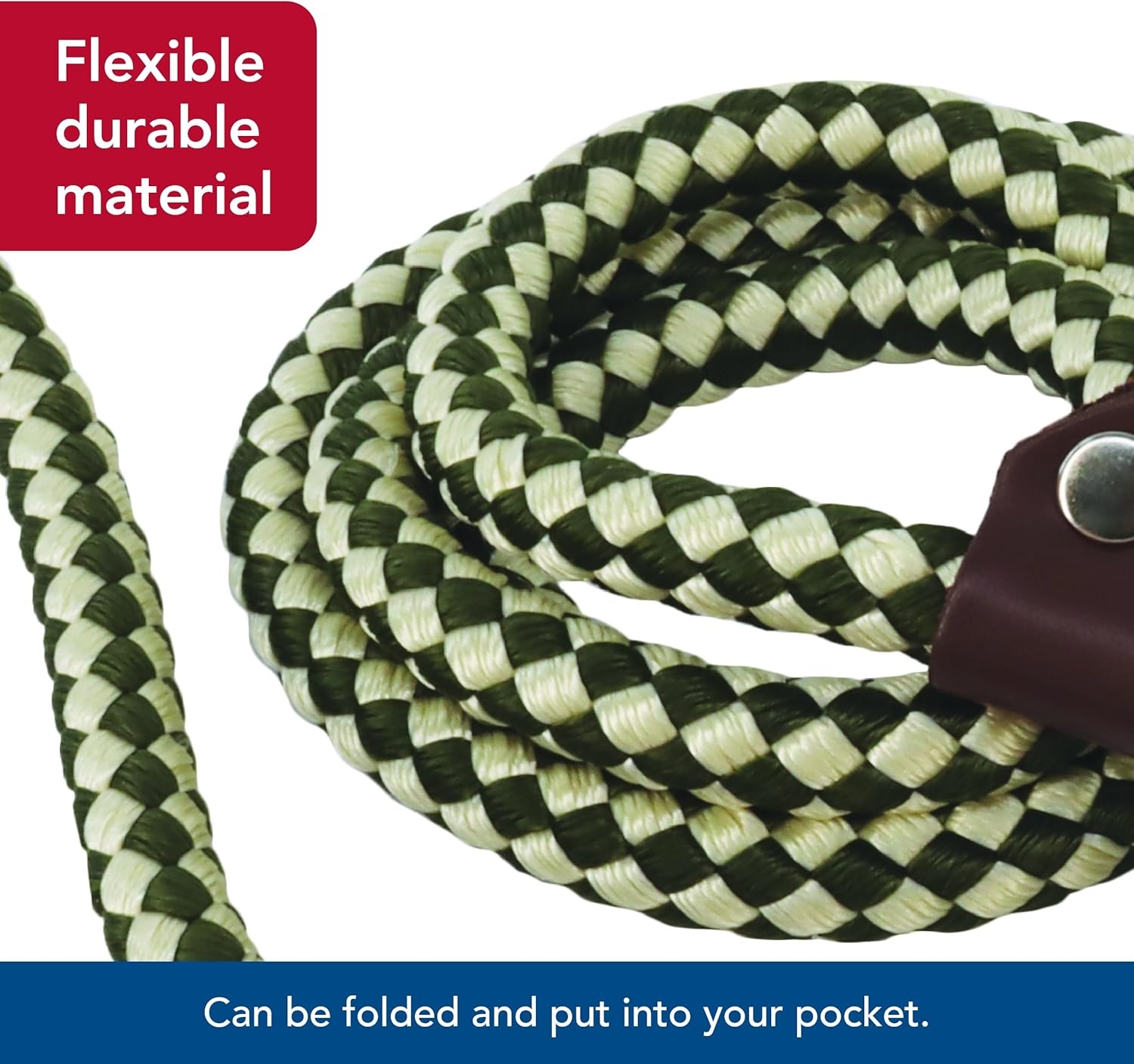 image:imageWater amp Woods Braided Rope Dog Slip Leash by Coastal Pet HeavyDuty Dog Leash Comfortably Accommodate Various Sizes Easy Slip Design Green amp White 12 x 6Green White