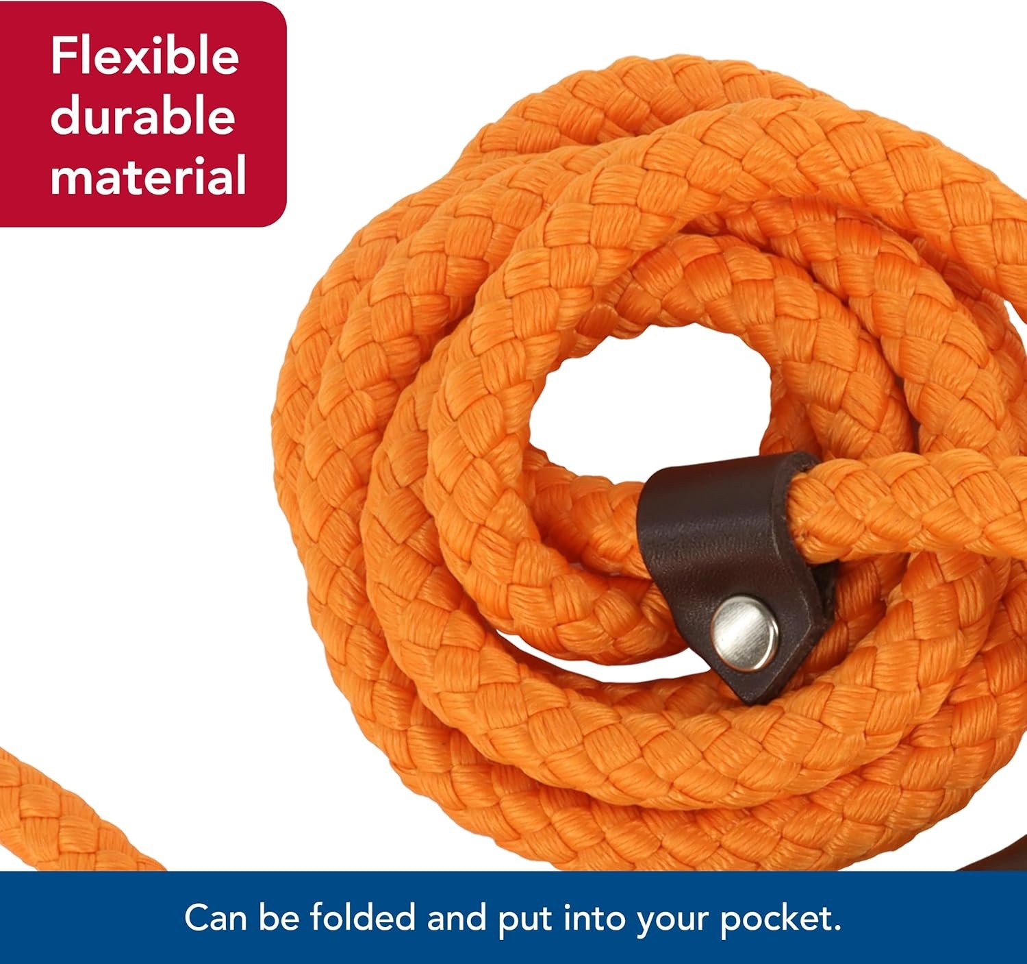 image:imageWater amp Woods Braided Rope Dog Slip Leash by Coastal Pet HeavyDuty Dog Leash Comfortably Accommodate Various Sizes Easy Slip Design Green amp White 12 x 6Safety Orange