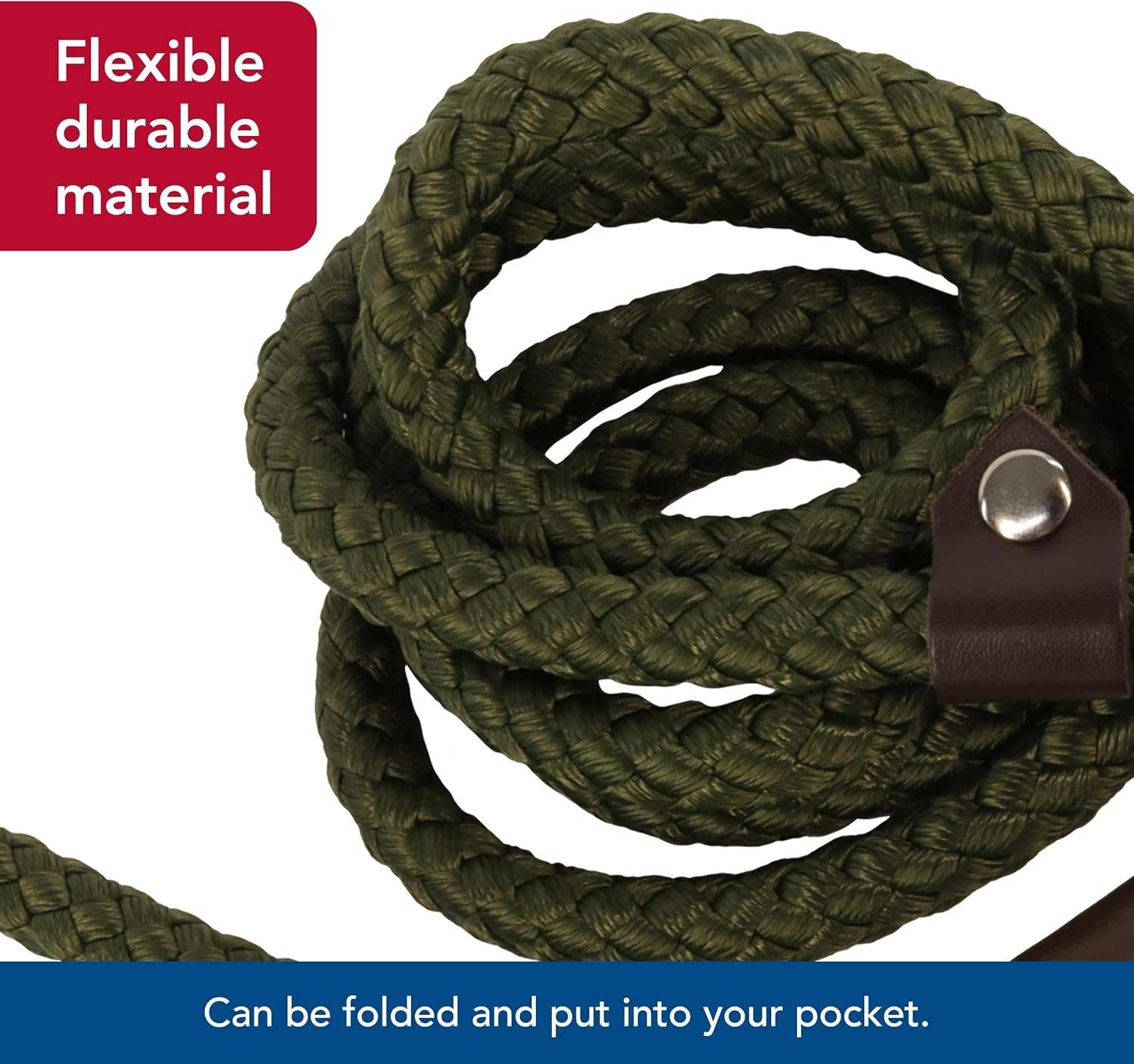 image:imageWater amp Woods Braided Rope Dog Slip Leash by Coastal Pet HeavyDuty Dog Leash Comfortably Accommodate Various Sizes Easy Slip Design Green amp White 12 x 6Green