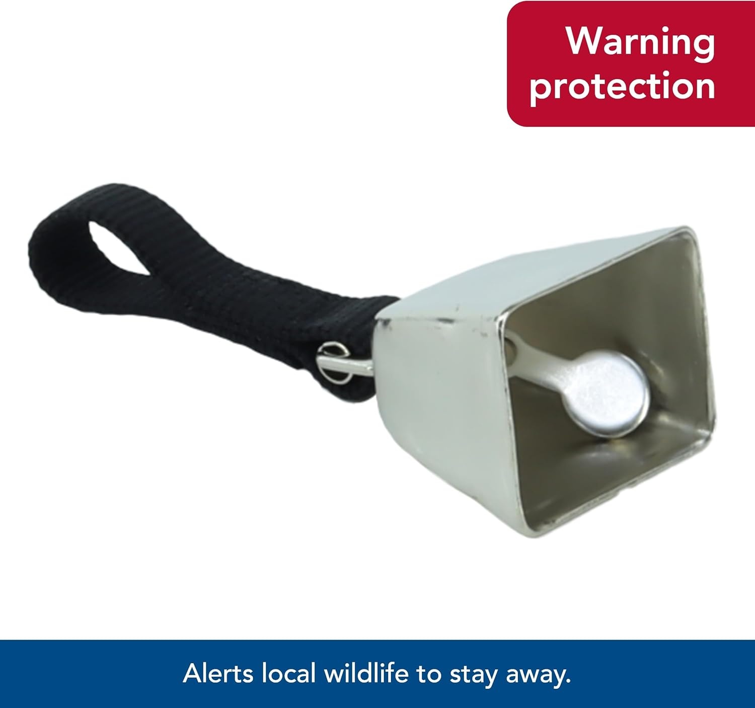 image:imageWater amp Woods Nickel Cow Bell for Dogs by Coastal Pet Durable Noise Maker Easy Attachment NickelPlated Material with Nylon Handle Black SmallSmall