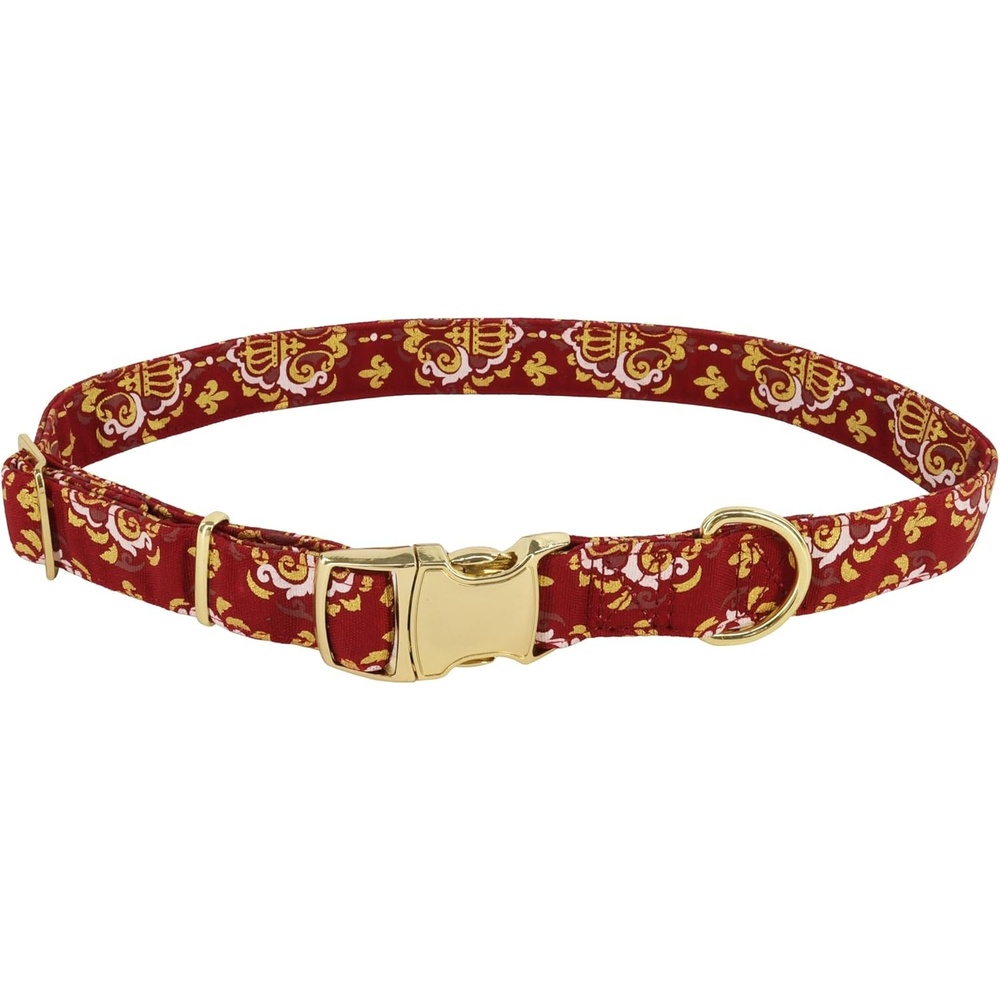image:imageCoastal Pet Accent Metallic Adjustable Dog Collar Comfortable Dog Collar Sturdy Metal Buckle Functional amp Aesthetic for Pets Bright Black Galaxy 58 x 1218Royal Burgundy Crowns
