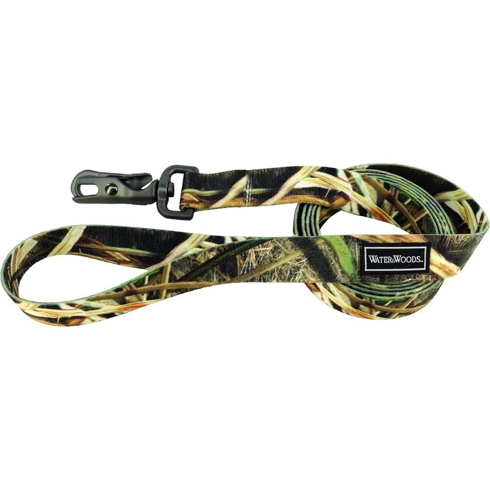 image:imageWater amp Woods Patterned Dog Leash by Coastal Pet Strong Dog Leash Scissor Snap Closure FrayResistant Nylon Stylish Patterns Bottomland Pink 1 x 6Shadow Grass Blades