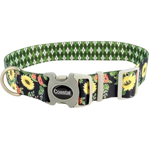 image:imageCoastal Pet Sublime Adjustable Dog Collar  Adjustable Plastic Buckle  Vibrant amp Colorful Dog Collar with FadeResistant Patterns  Blue Waves with Blue Checkers Large  1 12 x 1826Sunflower with Green Argyle