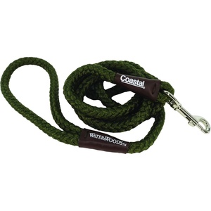 image:imageWater amp Woods Braided Rope Snap Dog Leash by Coastal Pet  Durable Leash for Dog  Comfortable Pet Leash  Classic Swivel Snap for TangleFree Walks  Green amp White 12 x 6Green