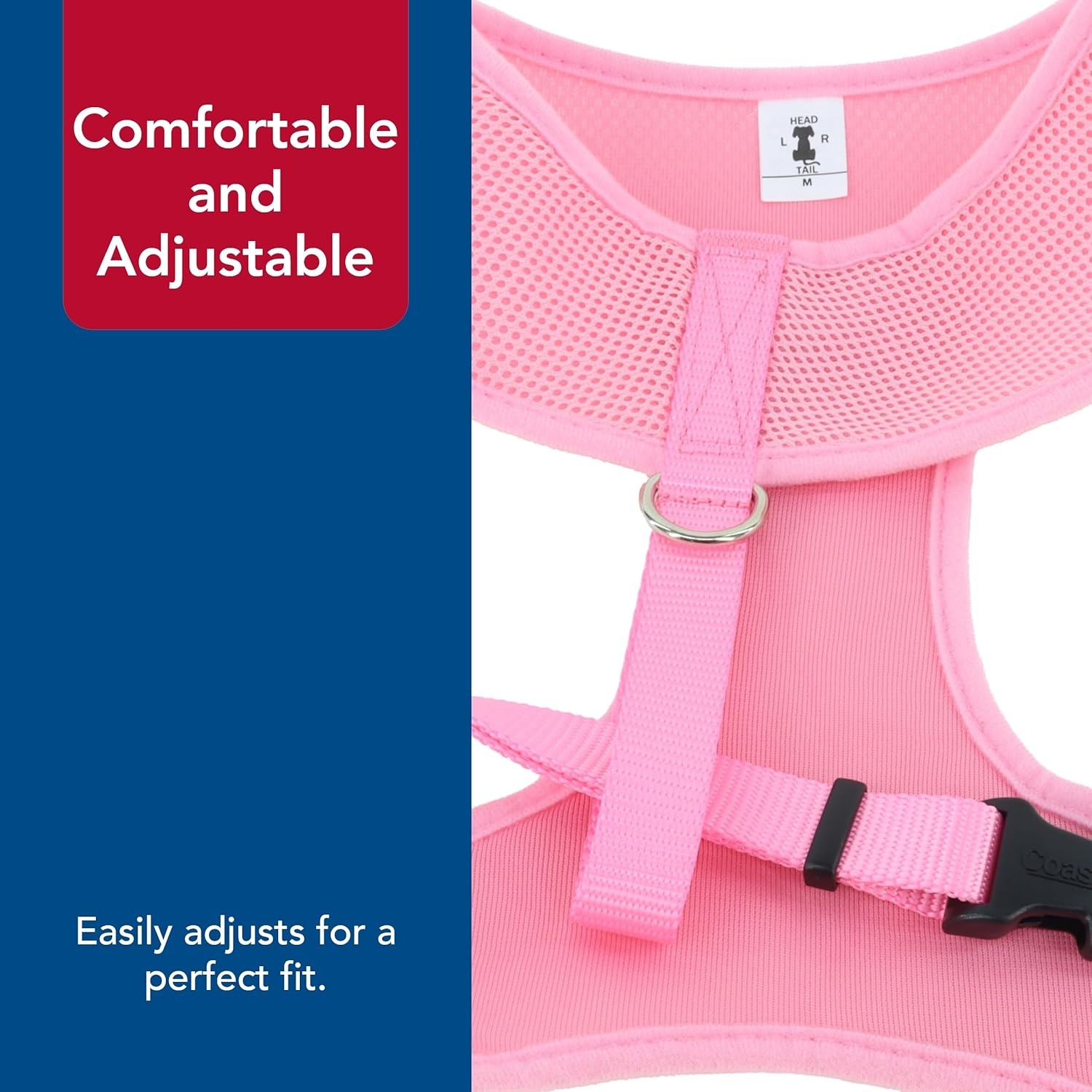 image:imageCoastal Comfort Soft Adjustable Dog Harness Pink Bright 38 x 141638 x 1416 Pack of 1