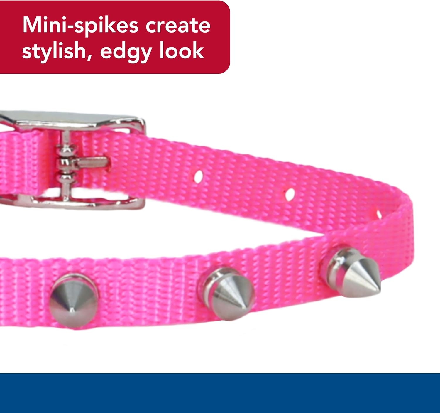 image:imageCoastal Lil Pals Spiked Nylon Dog Collar Neon Pink 38 x 810Neon Pink