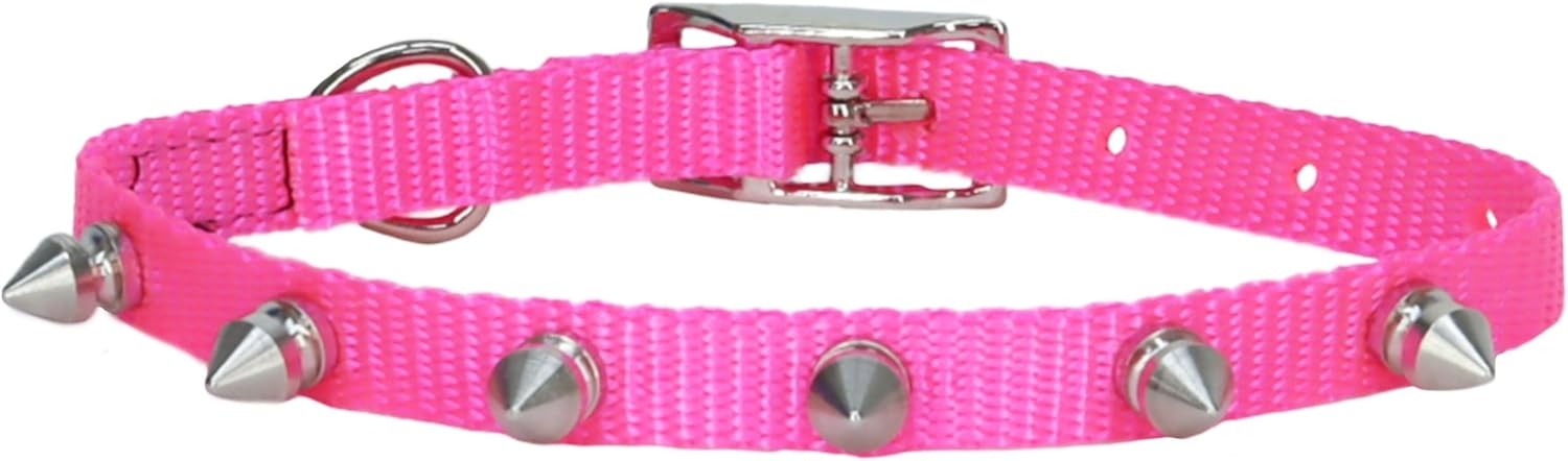 image:imageCoastal Lil Pals Spiked Nylon Dog Collar Neon Pink 38 x 810Neon Pink