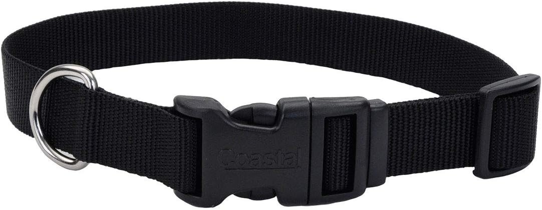 image:imageCoastal Pet Adjustable Dog Collar with Plastic Buckle Neon Pink 34 x 1420Black