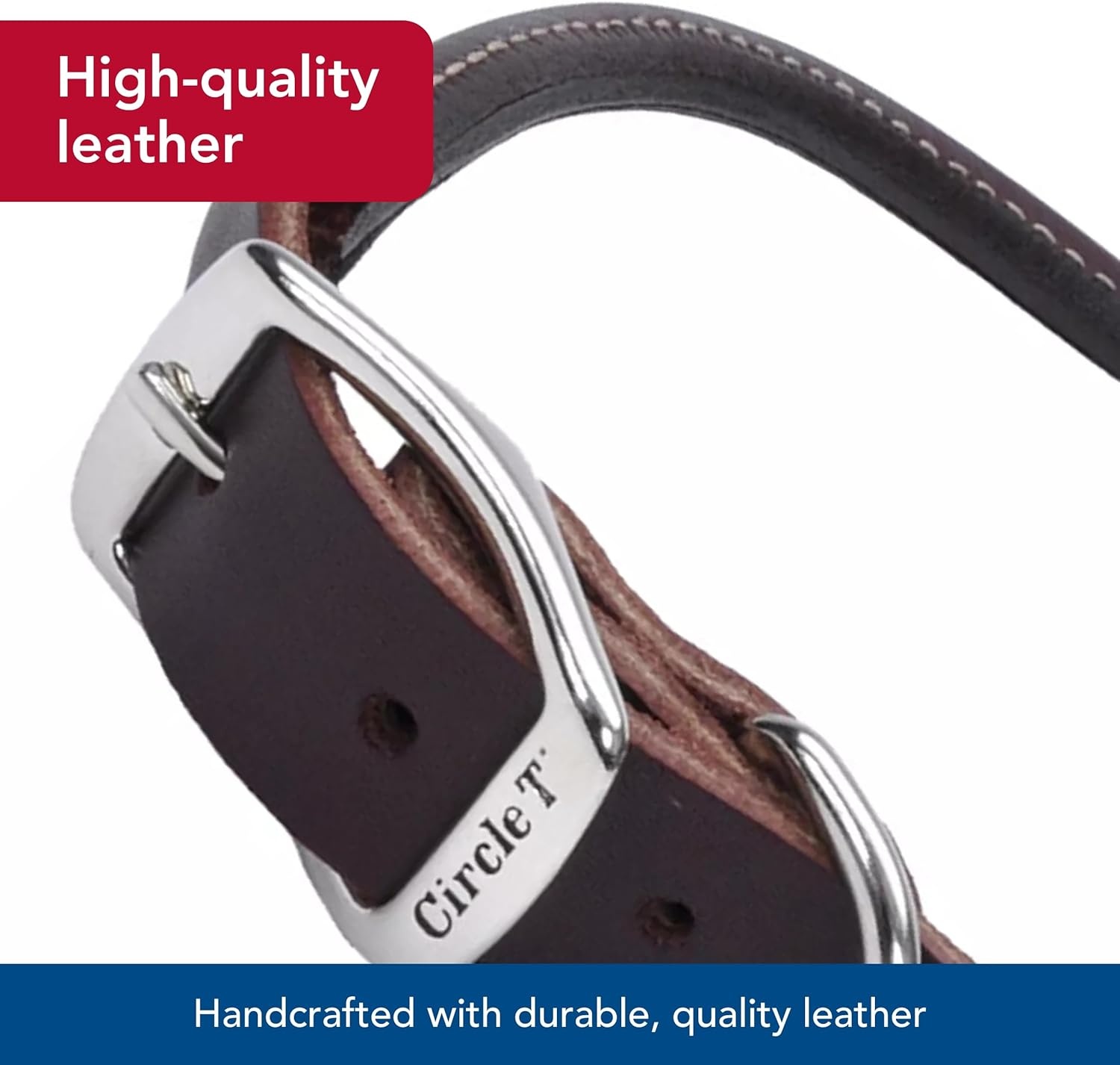 image:imageCoastal Pet Circle T Latigo Leather Round Dog Collar with Solid Brass Hardware Latigo 1 x 2258 x 16 Pack of 1
