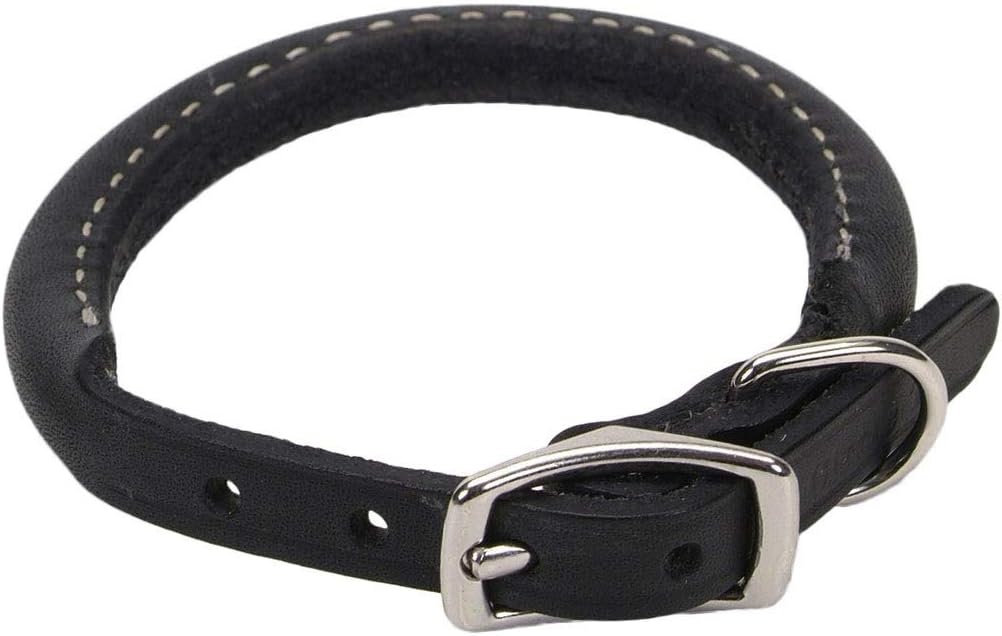 image:imageCoastal Pet Circle T Oak Tanned Leather Round Dog Collar Comfortable for Dogs with Long Hair or Sensitive Skin Pet Collar Made from FullGrain Leather Tan 58 x 16Black