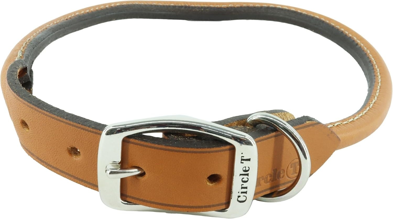 image:imageCoastal Pet Circle T Oak Tanned Leather Round Dog Collar Comfortable for Dogs with Long Hair or Sensitive Skin Pet Collar Made from FullGrain Leather Tan 58 x 16Tan