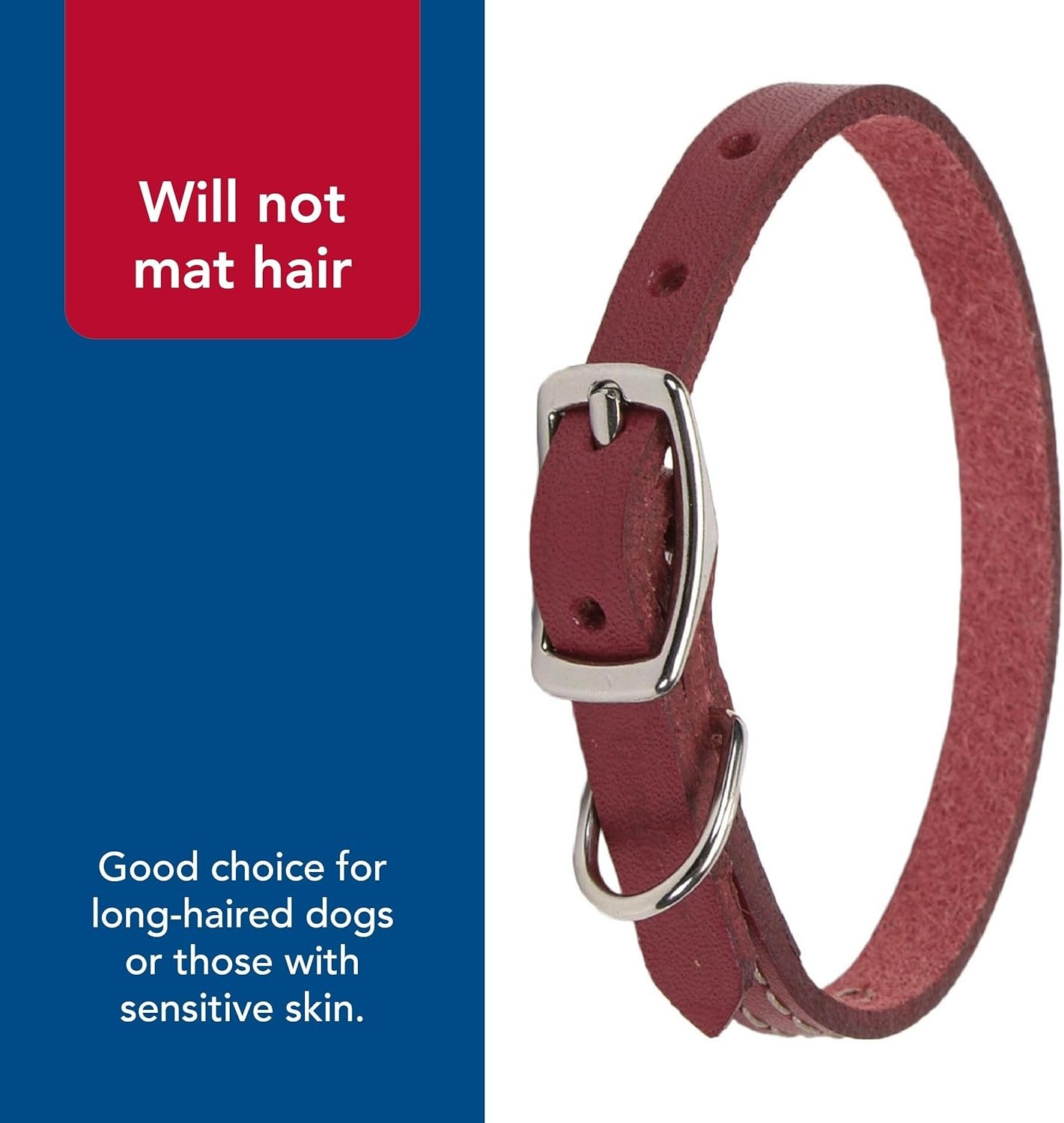image:imageCoastal Pet Circle T Oak Tanned Leather Round Dog Collar Comfortable for Dogs with Long Hair or Sensitive Skin Pet Collar Made from FullGrain Leather Tan 58 x 16Red