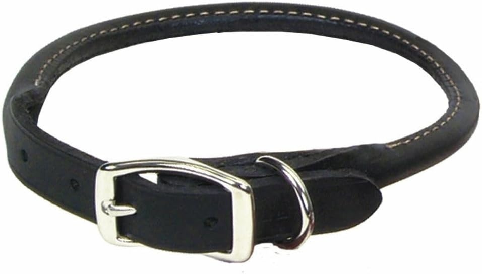 image:imageCoastal Pet Circle T Oak Tanned Leather Round Dog Collar Comfortable for Dogs with Long Hair or Sensitive Skin Pet Collar Made from FullGrain Leather Tan 58 x 16Black